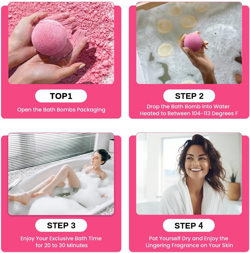 Body & Earth Bath Bomb Body & Earth Bath Bombs Gift Sets for Women - Cherry Blossom Handmade Fizzies Shower Bubble Bombs for Relaxing, 10 X 3.5 oz