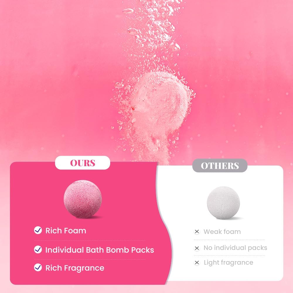 Body & Earth Bath Bomb Body & Earth Bath Bombs Gift Sets for Women - Cherry Blossom Handmade Fizzies Shower Bubble Bombs for Relaxing, 10 X 3.5 oz