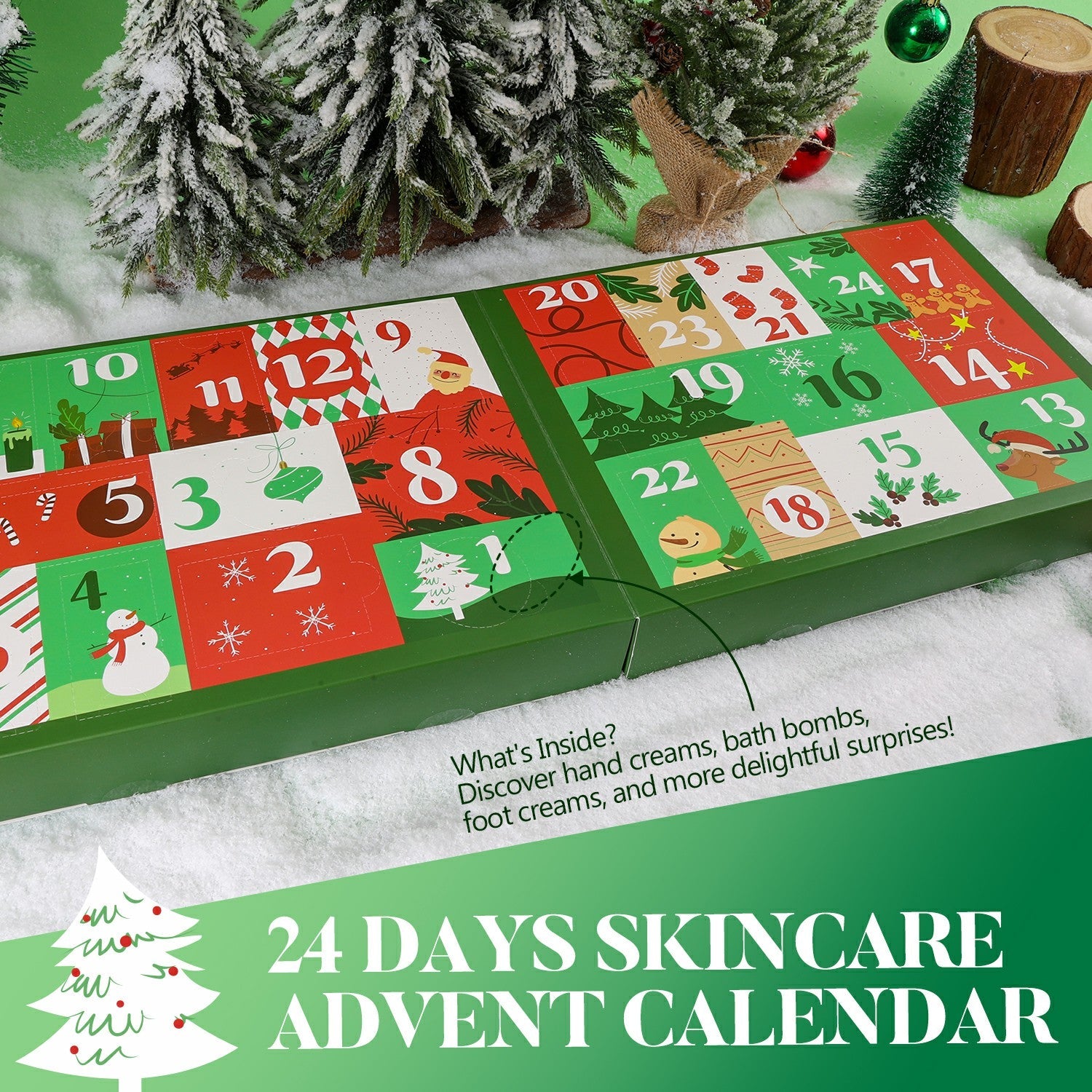 Body & Earth Christmas Gift Sets 24 pcs Xmas Countdown Advent Calendar Gift Baskets Set