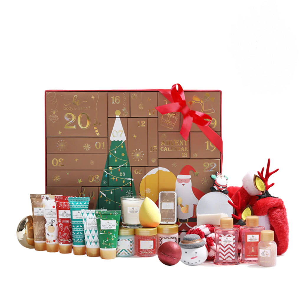 Body & Earth Christmas Gift Sets 24 Pieces of Bath Set Christmas Advent Calendar