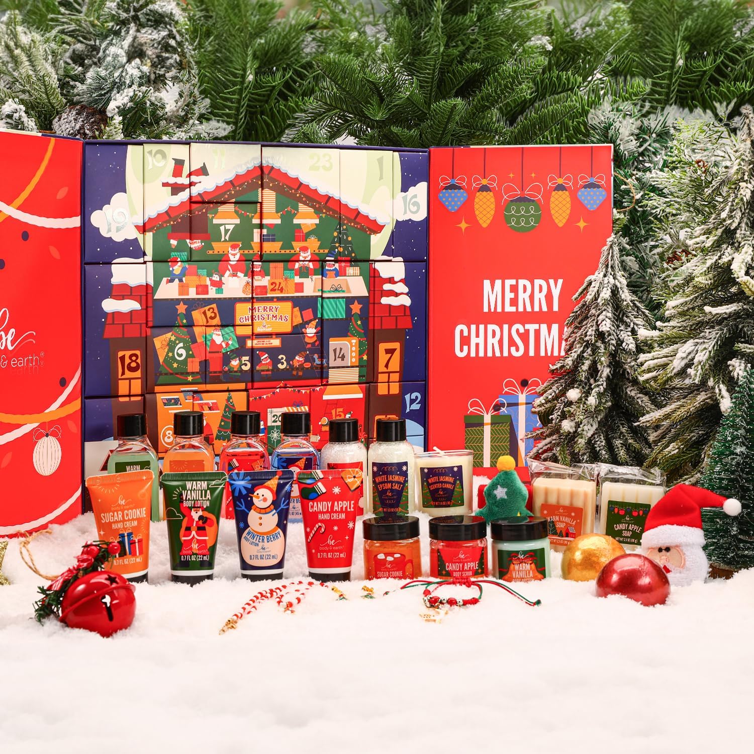 Body & Earth Christmas Gift Sets Advent Calendar 2024 - Christmas Gift Sets for Women