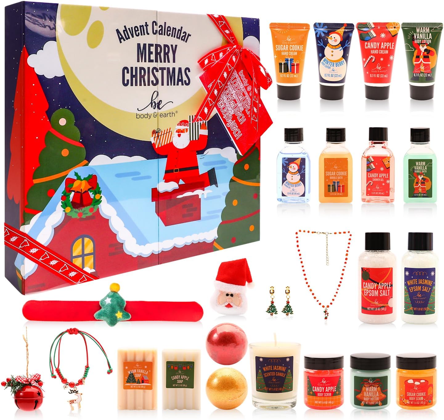 Body & Earth Christmas Gift Sets Advent Calendar 2024 - Christmas Gift Sets for Women
