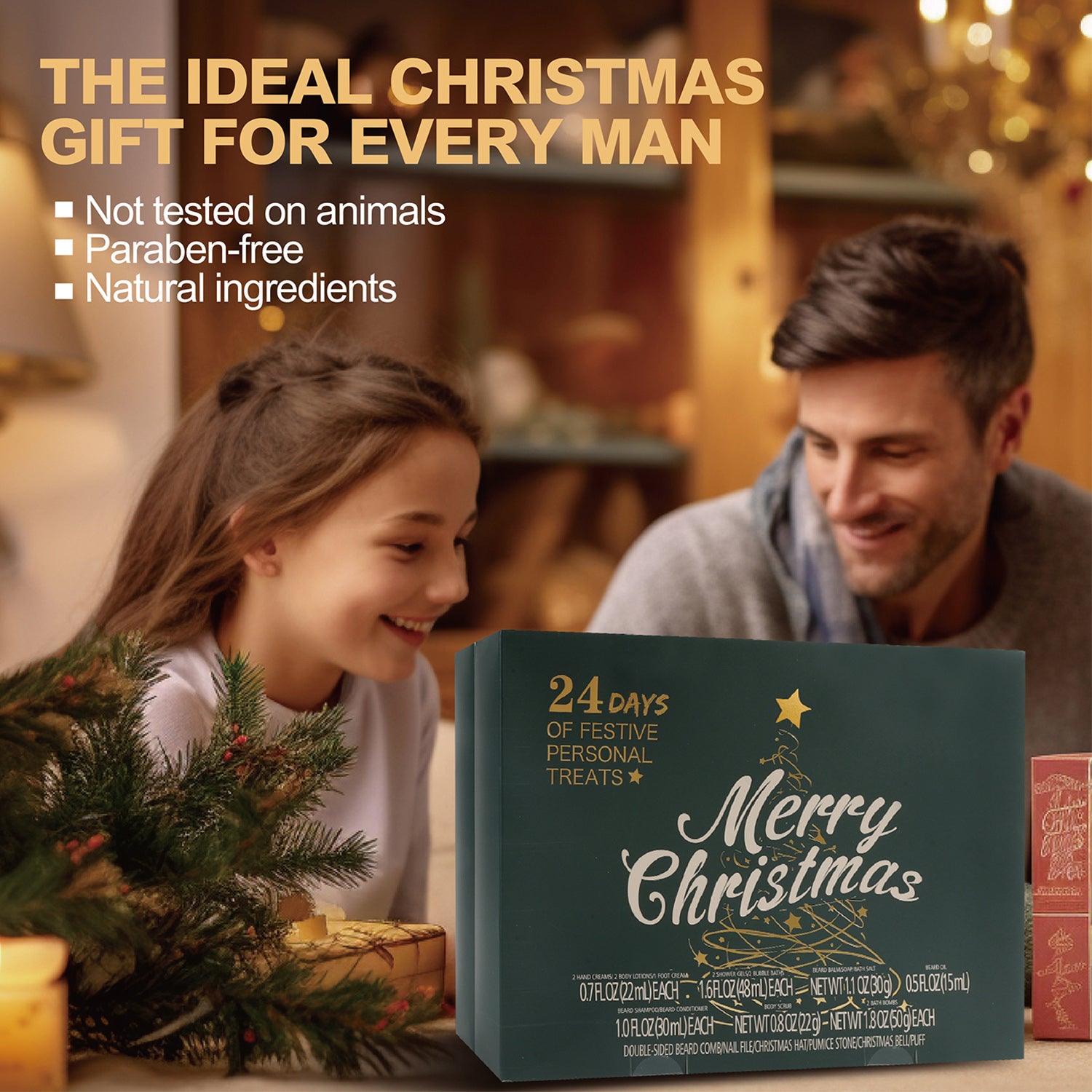 Body & Earth Christmas Gift Sets Body & Earth Advent Calendar 2024 for Men Christmas Gifts