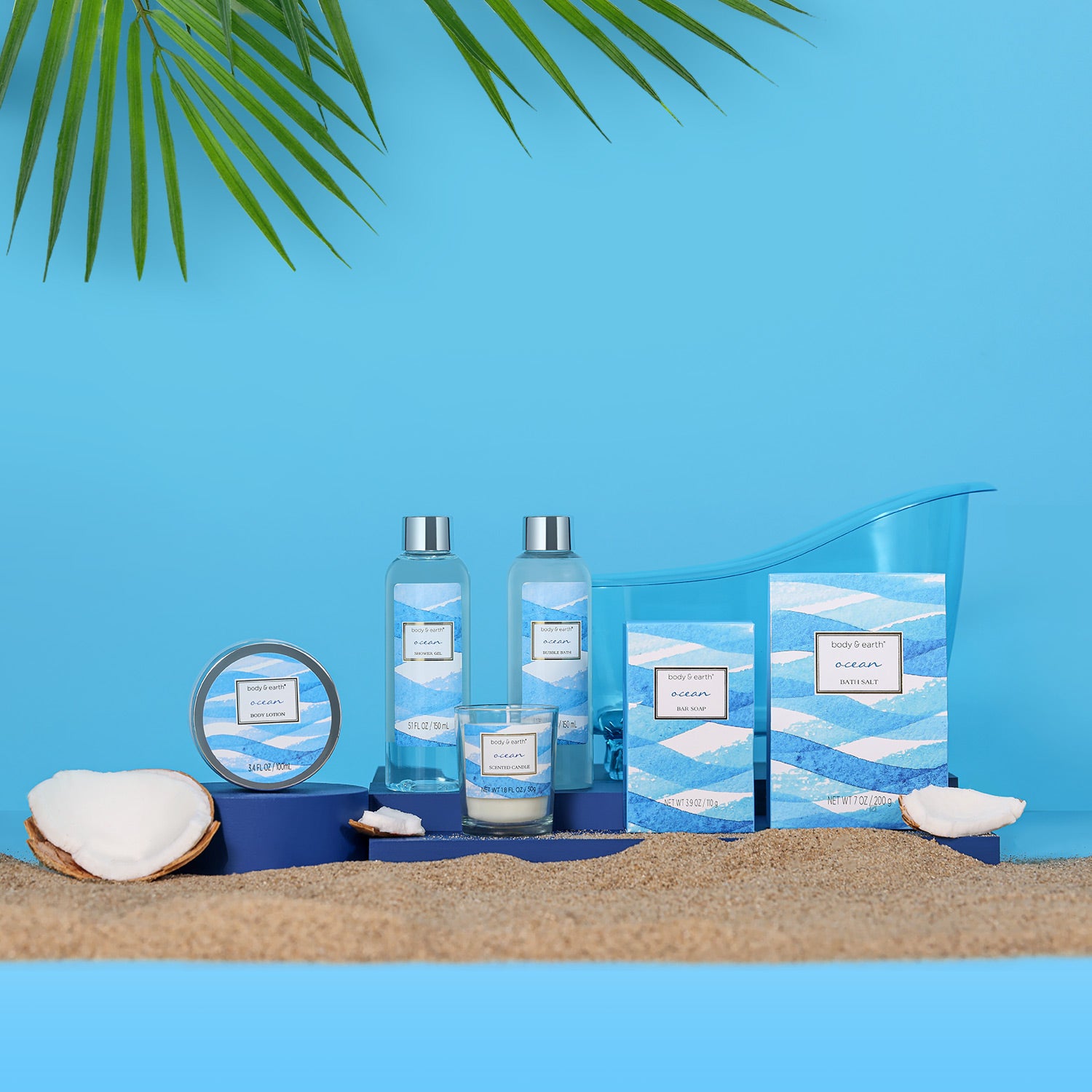 Body & Earth Gift Sets Refreshing Ocean Spa Bathtub Set