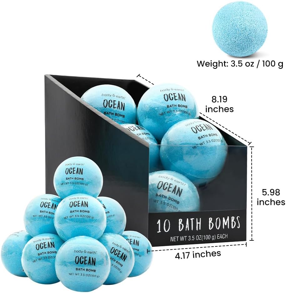 Body & Earth Inc 10pcs Ocean Bath Bomb Gift Sets