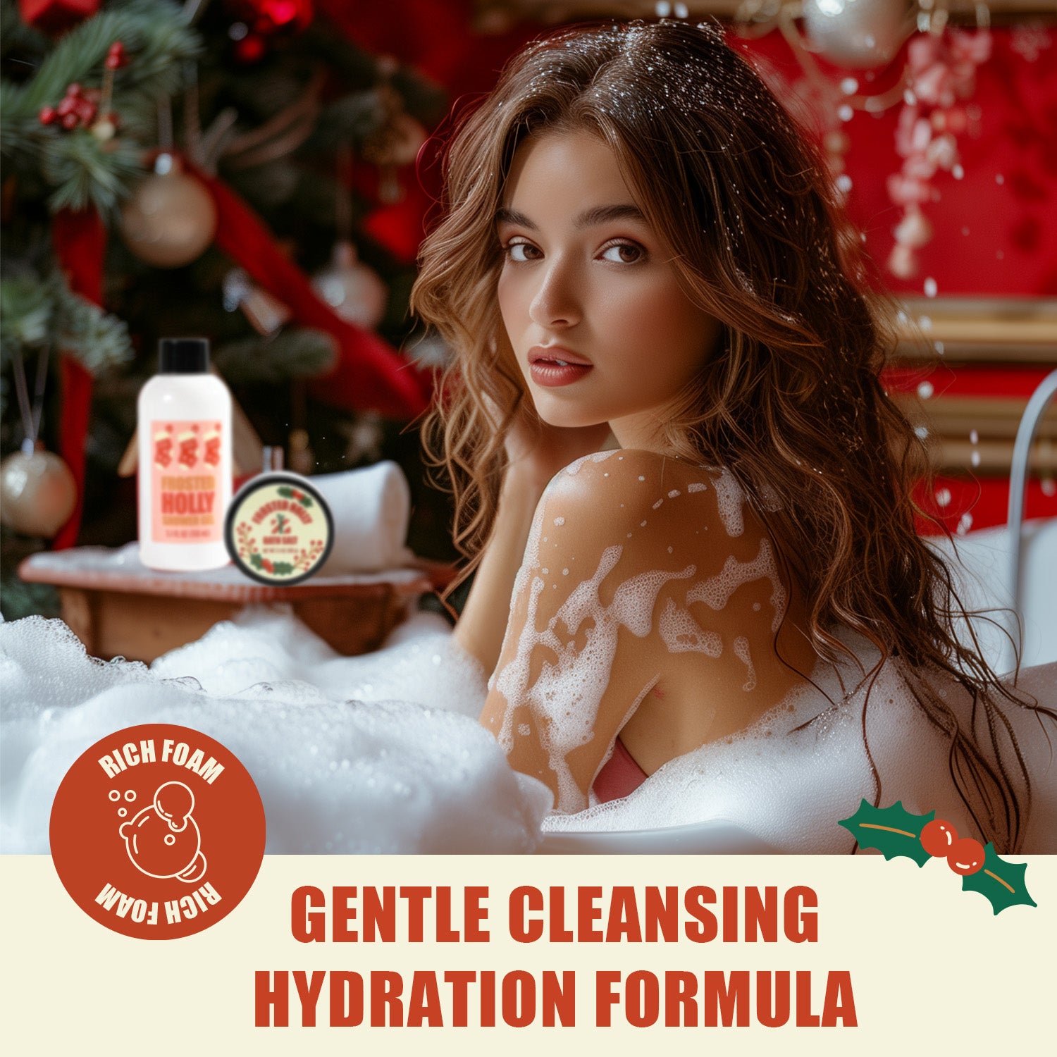 Body & Earth Inc 5 Pcs Christmas Bath Gift Set