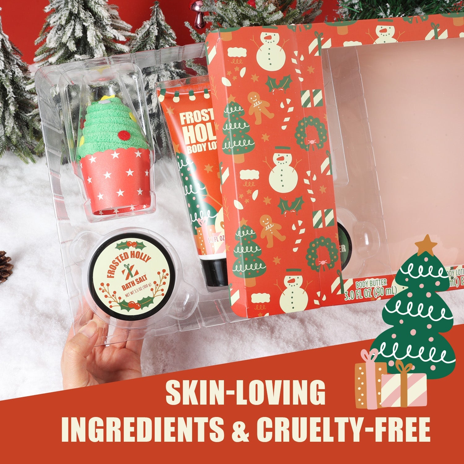 Body & Earth Inc 5 Pcs Christmas Bath Gift Set