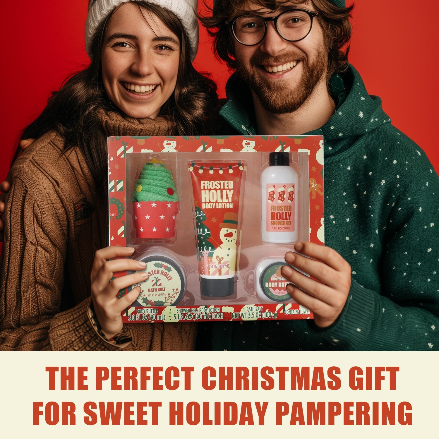 Body & Earth Inc 5 Pcs Christmas Bath Gift Set