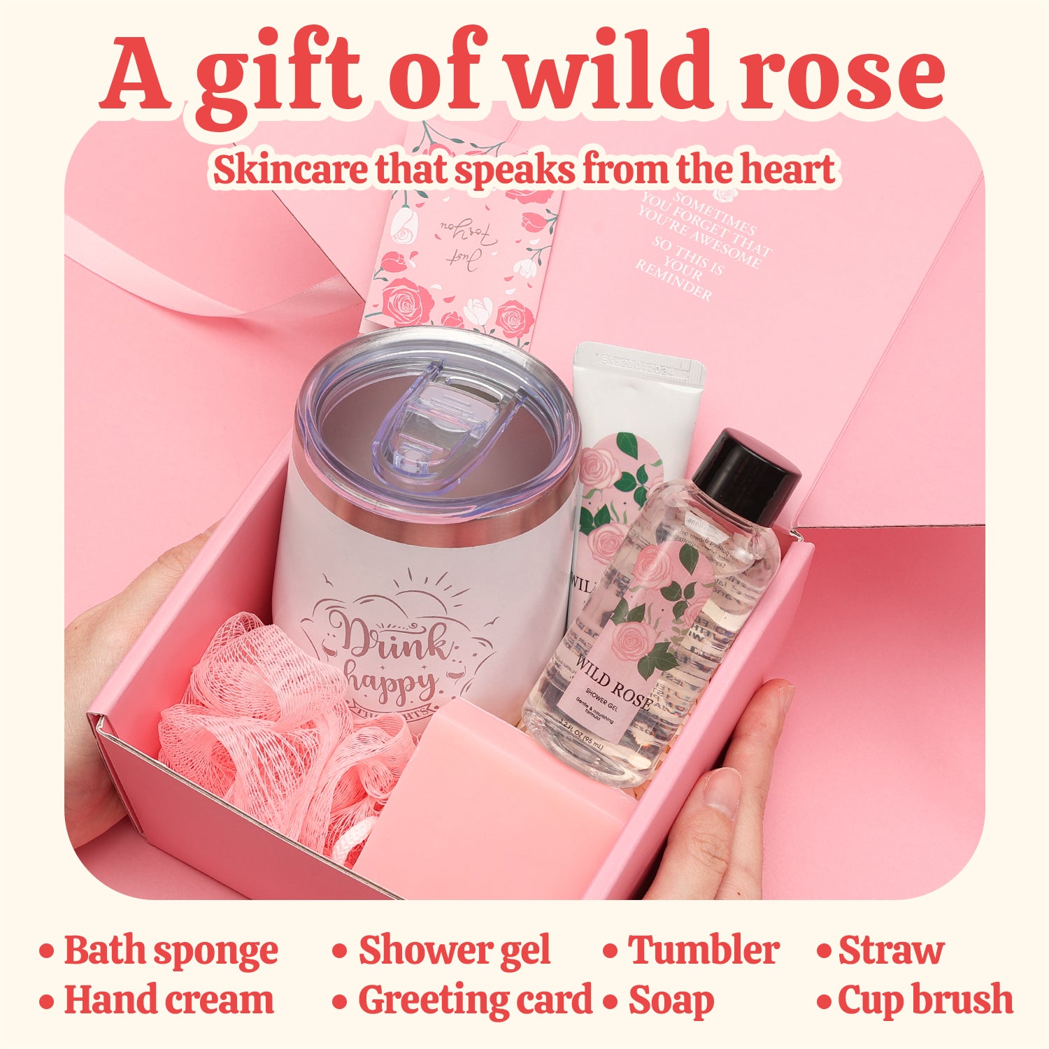 Body & Earth Inc 6 Pcs Rose Scent Gift Baskets for Mom