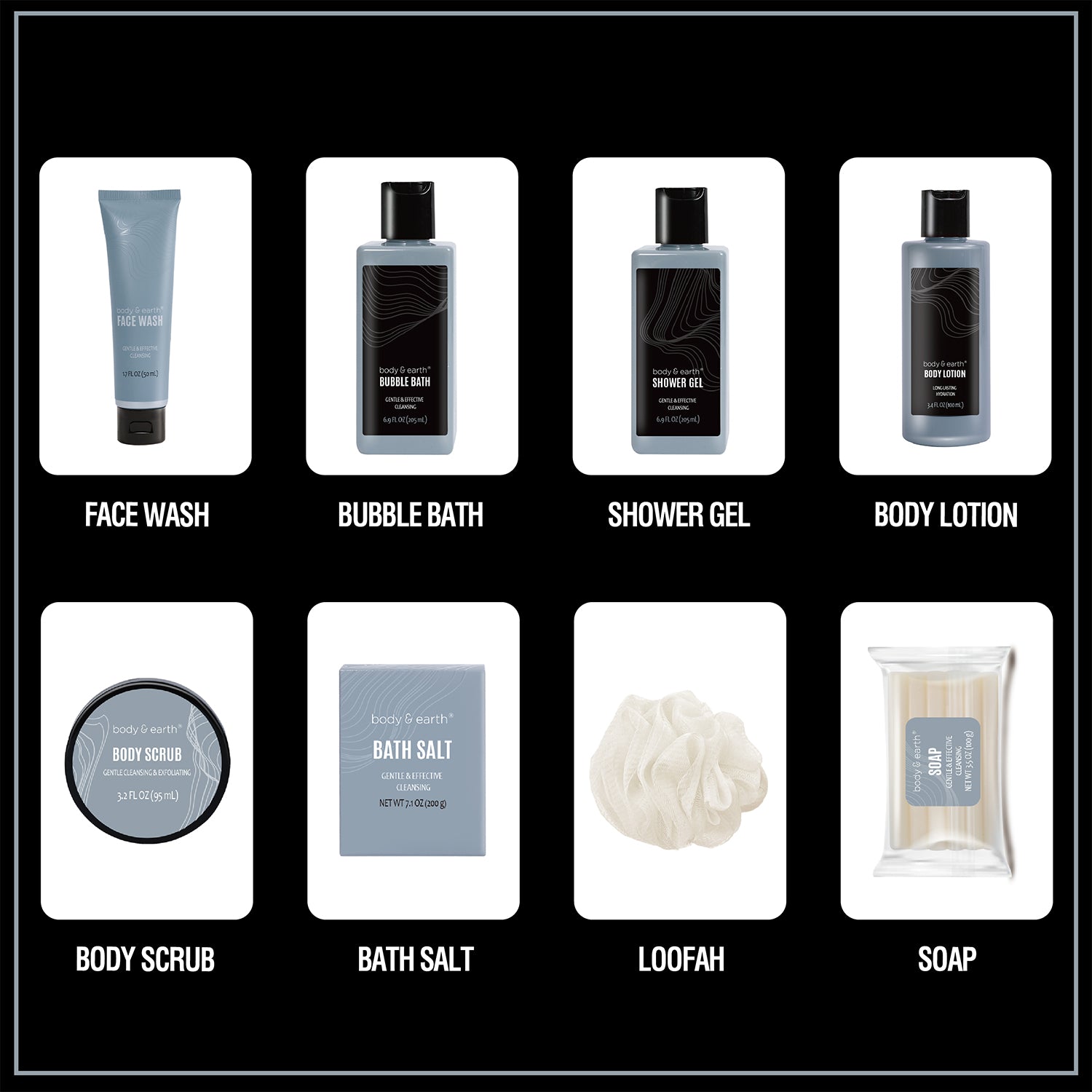 Body & Earth Inc 8 Pcs Luxury Men&