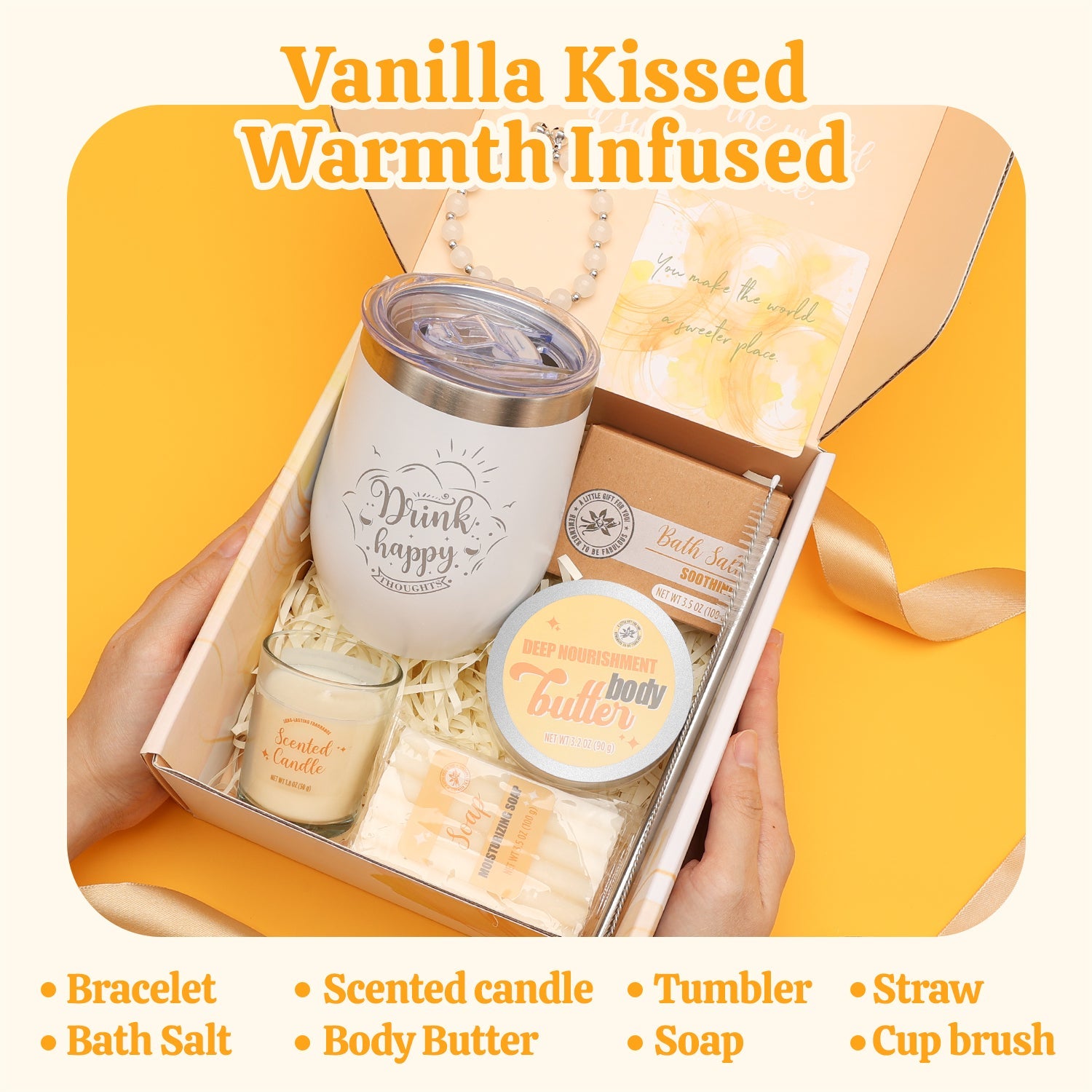 Body & Earth Inc 9 Pcs Vanilla Bath Set Gifts for Mom