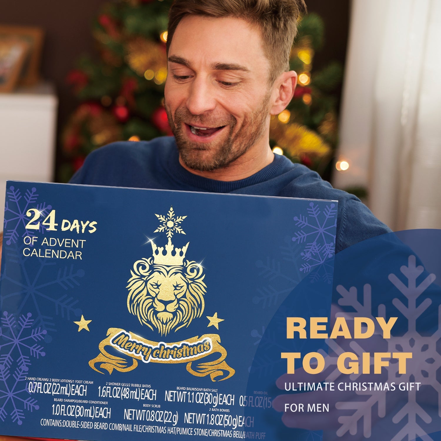 Body & Earth Inc Advent Calendar 2024 Christmas Gifts Sets for Men, Countdown Surprise Xmas Gift Idea