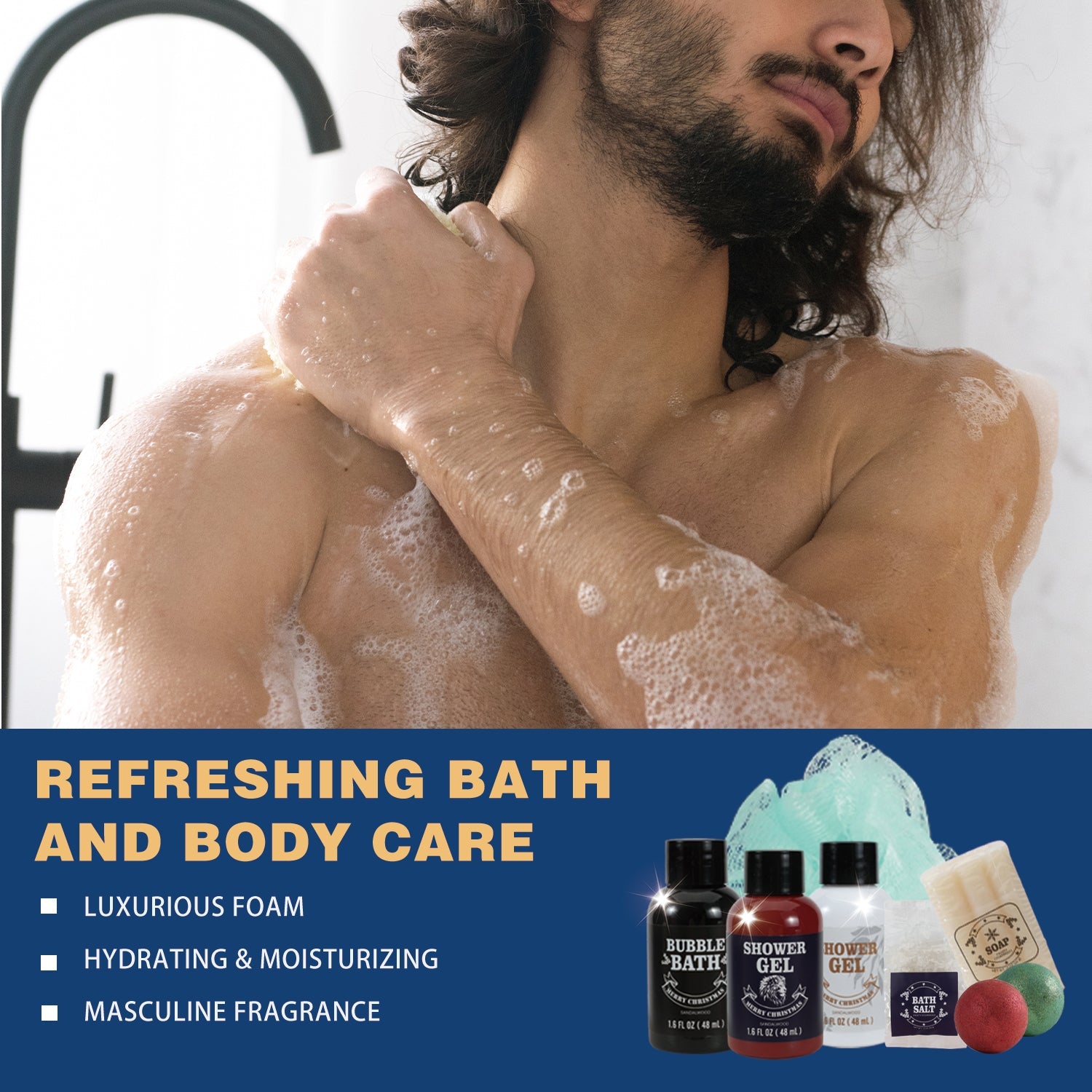 Body & Earth Inc Advent Calendar 2024 Christmas Gifts Sets for Men, Countdown Surprise Xmas Gift Idea