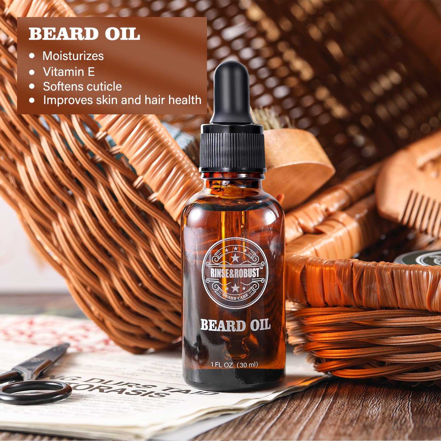 Body & Earth Inc Beard Growth Kit For Men Beard Care Set 8pcs