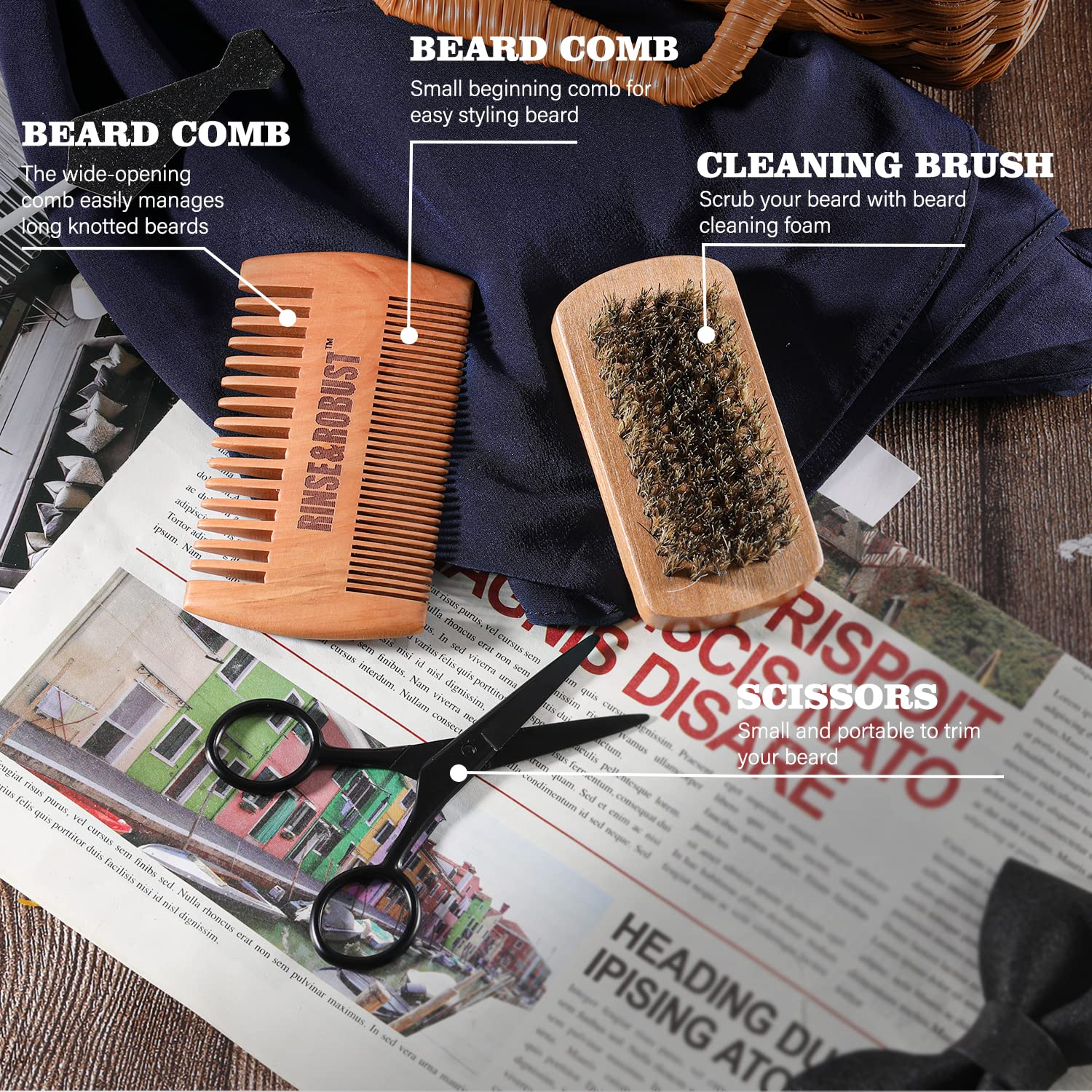 Body & Earth Inc Beard Growth Kit For Men Beard Care Set 8pcs