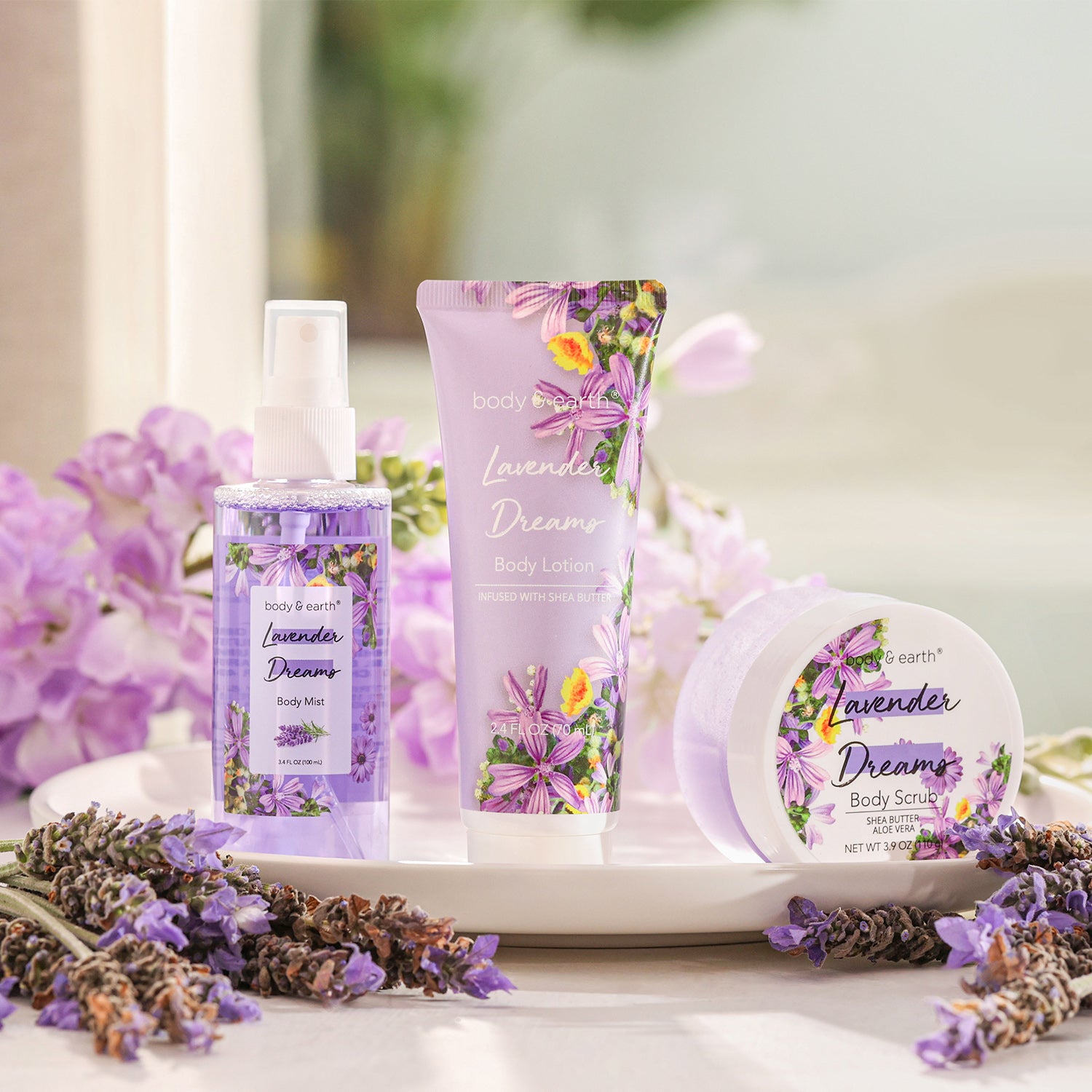 Body & Earth Inc Body Spa Gift Sets for Women Gift with Perfumn Mist, Body Lotion, and Body Scrub