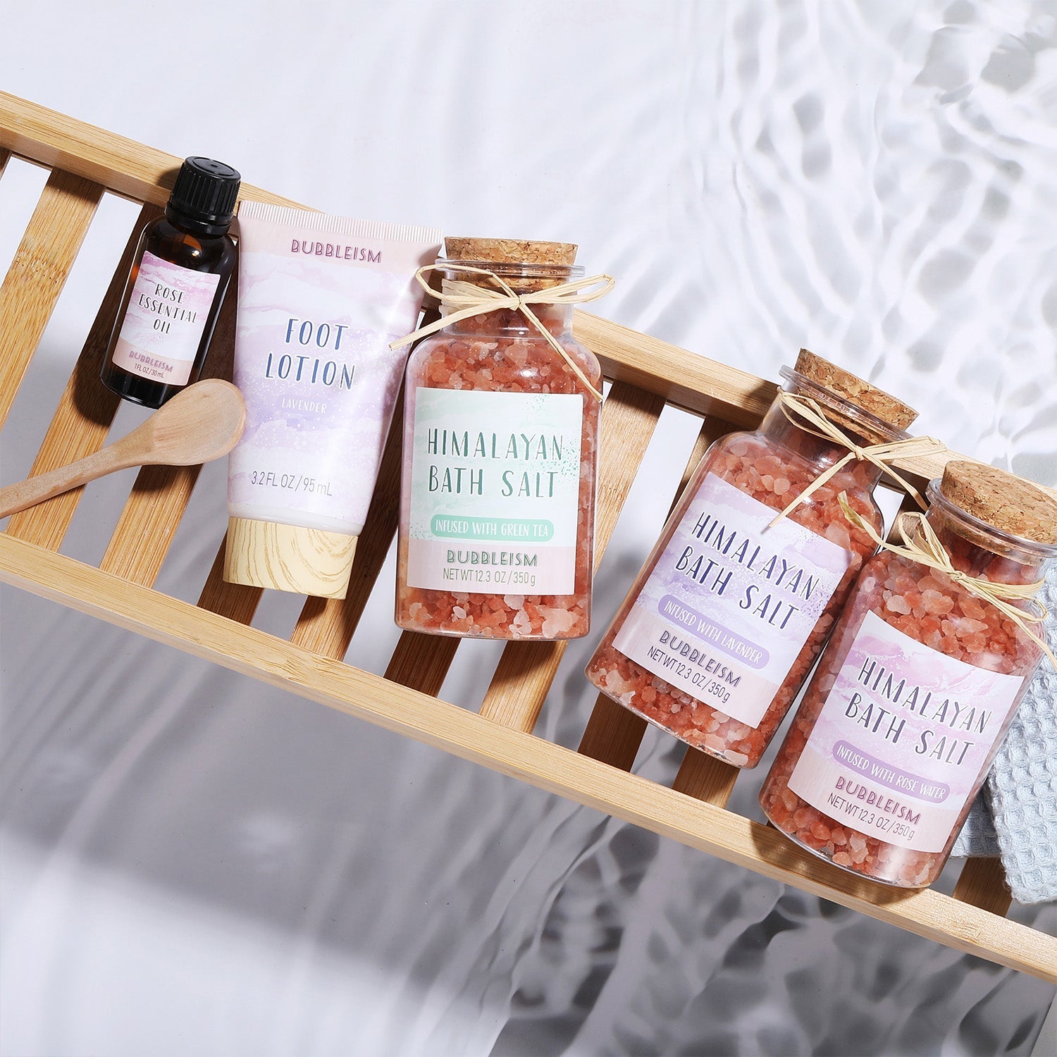 Body & Earth Inc Bubbleism GREEN TEA & ROSE WATER & LAVENDER SPA SET