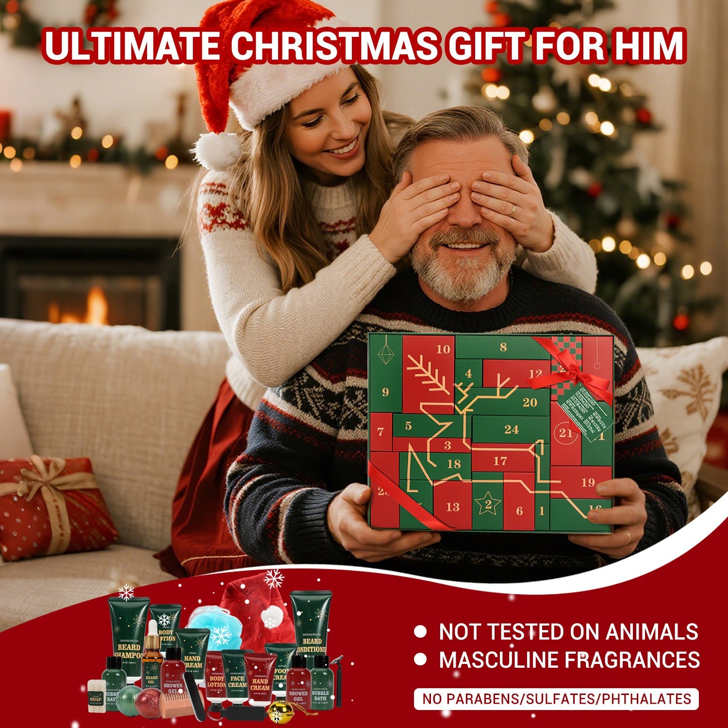 Body & Earth Inc Rinse & Robust Mens Christmas Gift Sets 2025 Advent Calendar