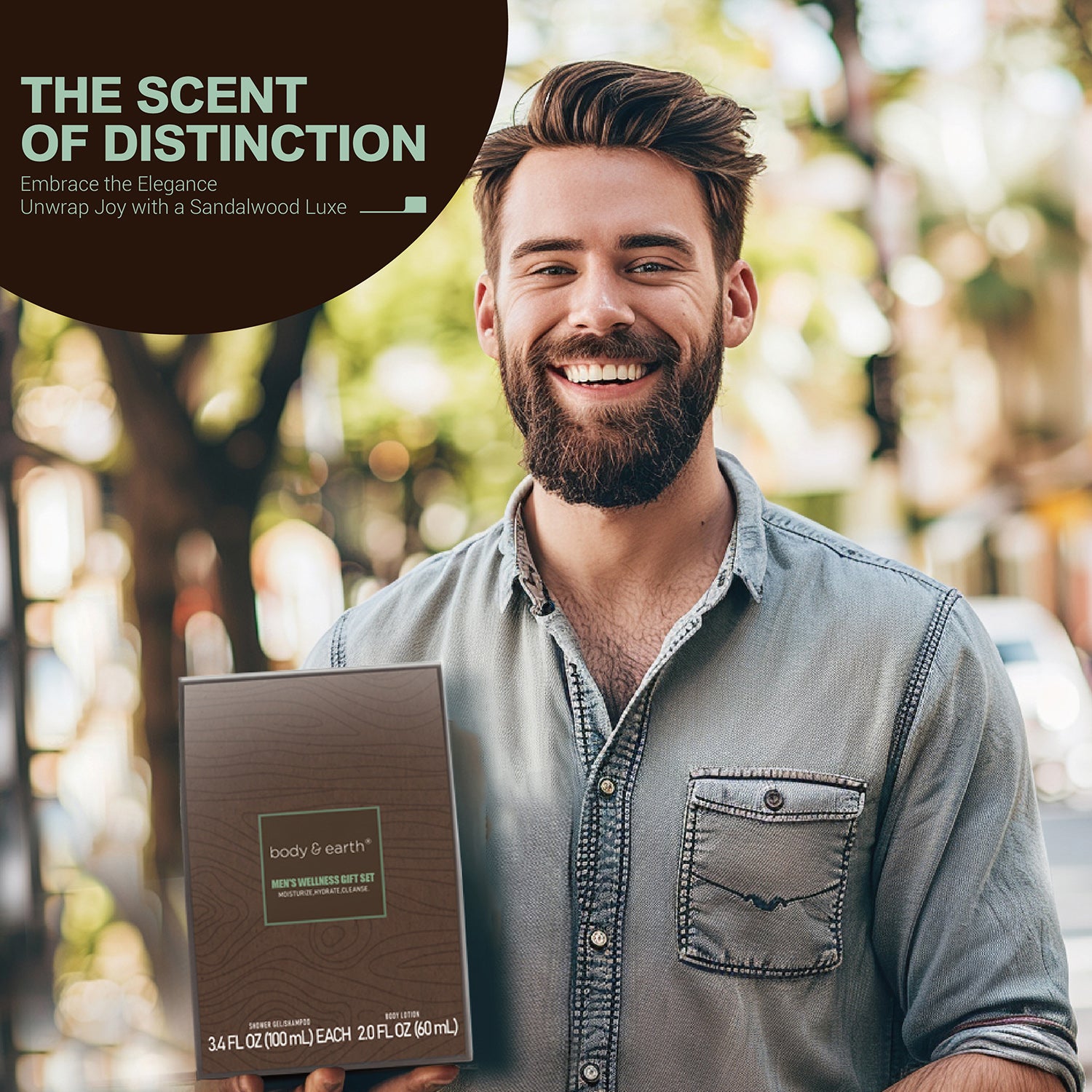 Body & Earth Inc Sandalwood Scent Home Spa Gift Basket