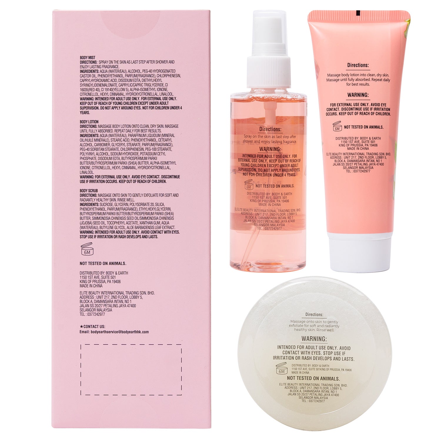 Body & Earth Inc Spa Gift Set Rose Scent Bath Gift for Women