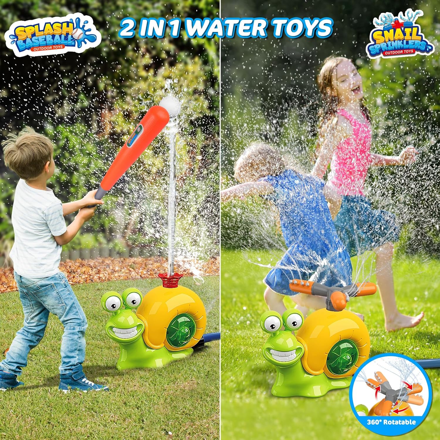 Body & Earth Inc Water Sprinkler Baseball Toy for Kids Outdoor Play