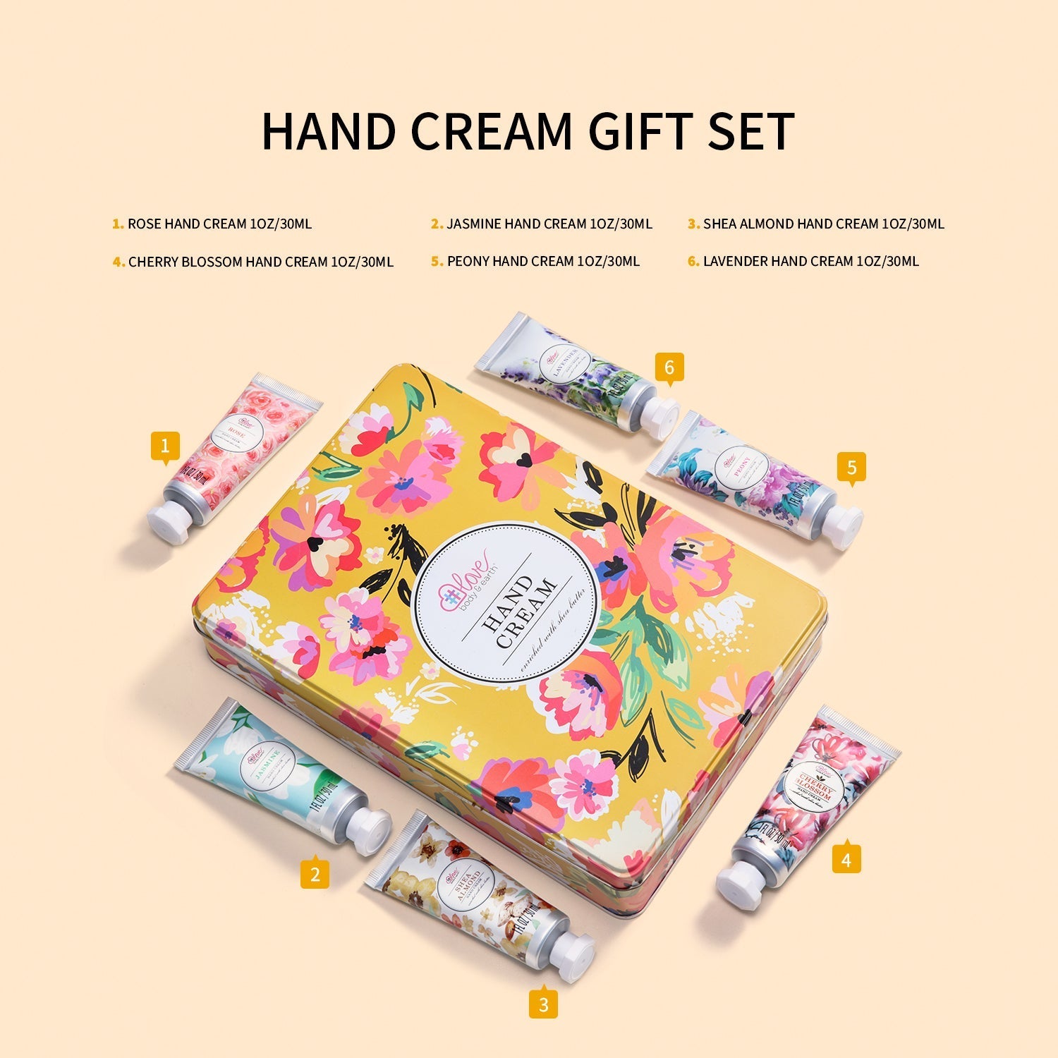 Body & Earth Love Hand Lotion Set Shea Butter Moisturize Hand Cream