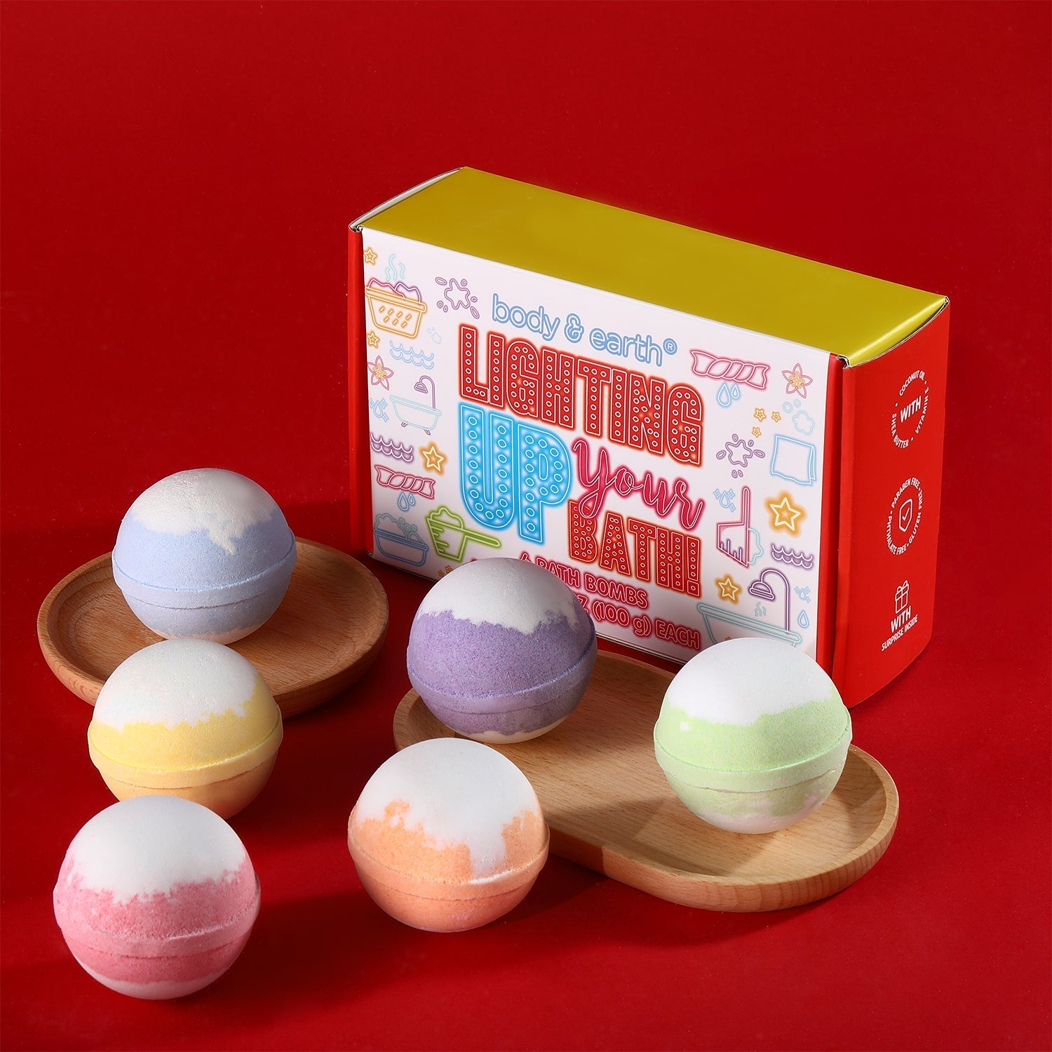 Body & Earth Bath Bomb Light Up Bath Bombs Gift Set