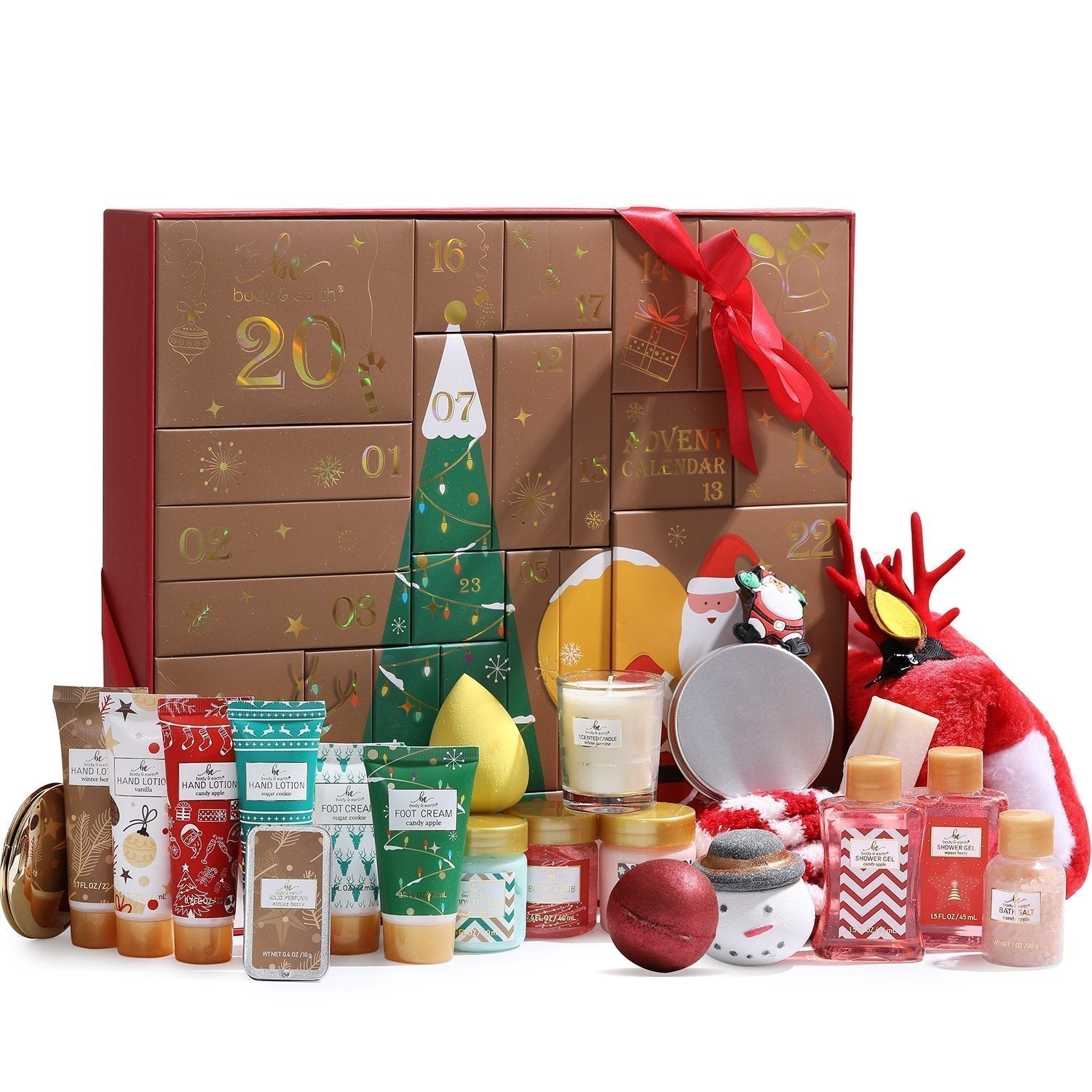 Body & Earth Gift Sets 24 Pieces of Bath Set Christmas Advent Calendar