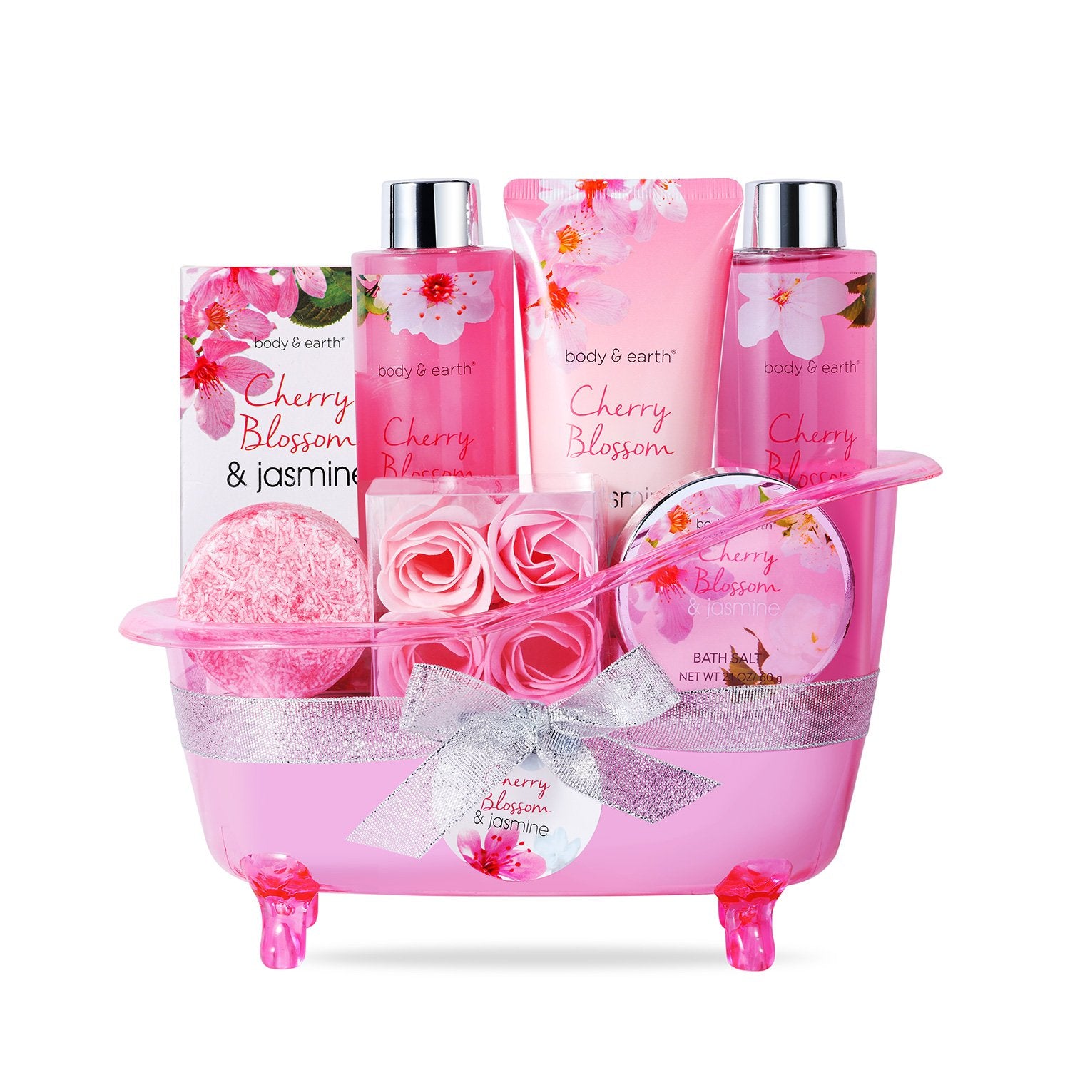 Body & Earth Gift Sets Cherry Blossom & Jasmine Spa Bathtub Set