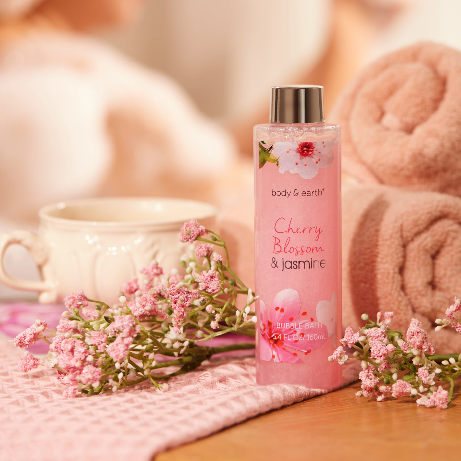 Body & Earth Gift Sets Cherry Blossom & Jasmine Spa Bathtub Set