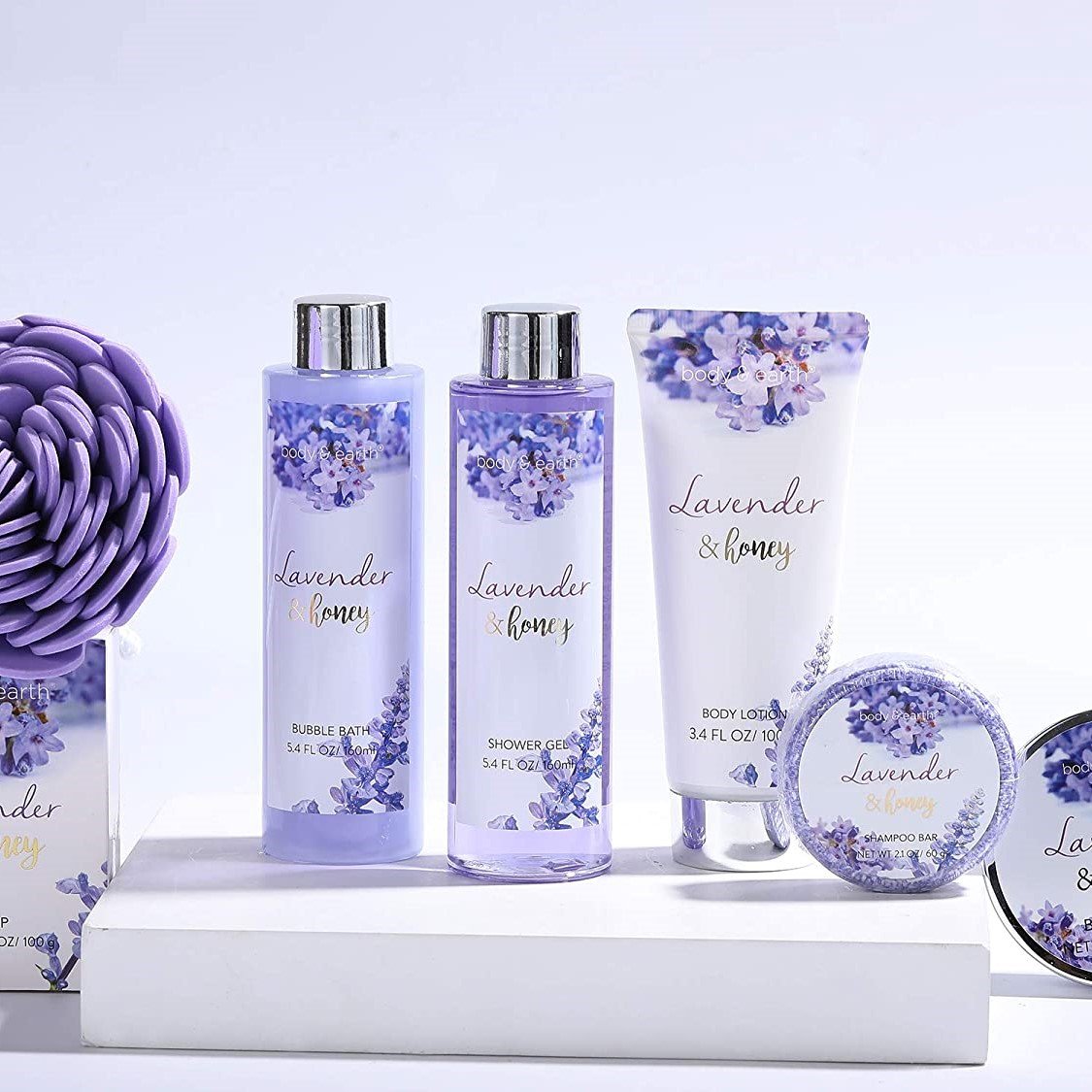 Body & Earth Gift Sets Lavender & Honey Spa Bathtub Set