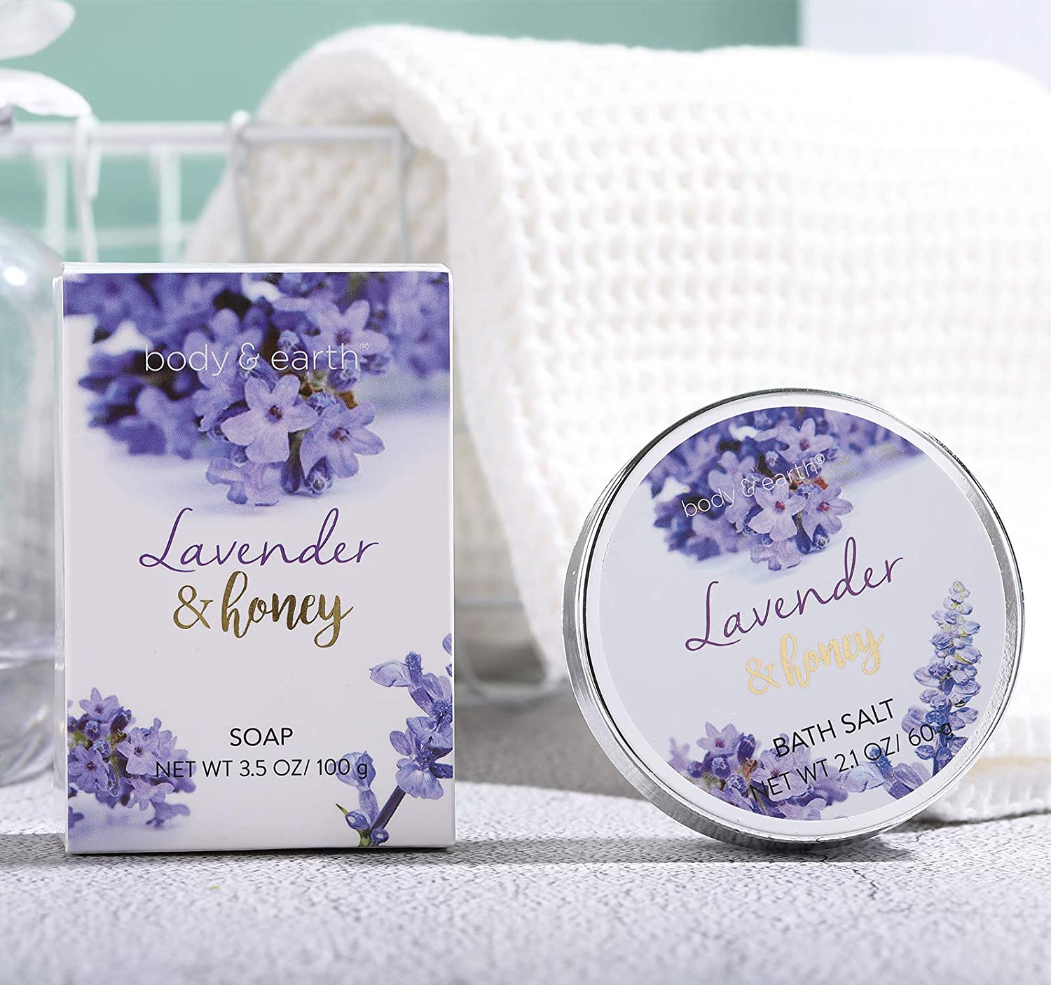 Body & Earth Gift Sets Lavender & Honey Spa Bathtub Set