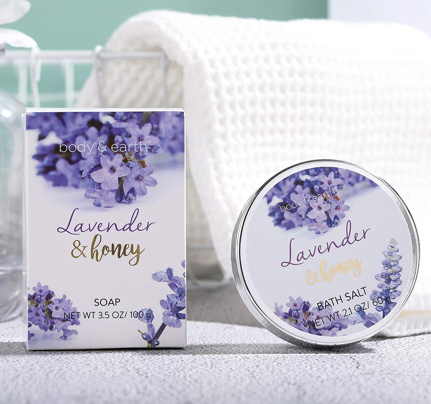 Body &amp; Earth Gift Sets Lavender &amp; Honey Spa Bathtub Set