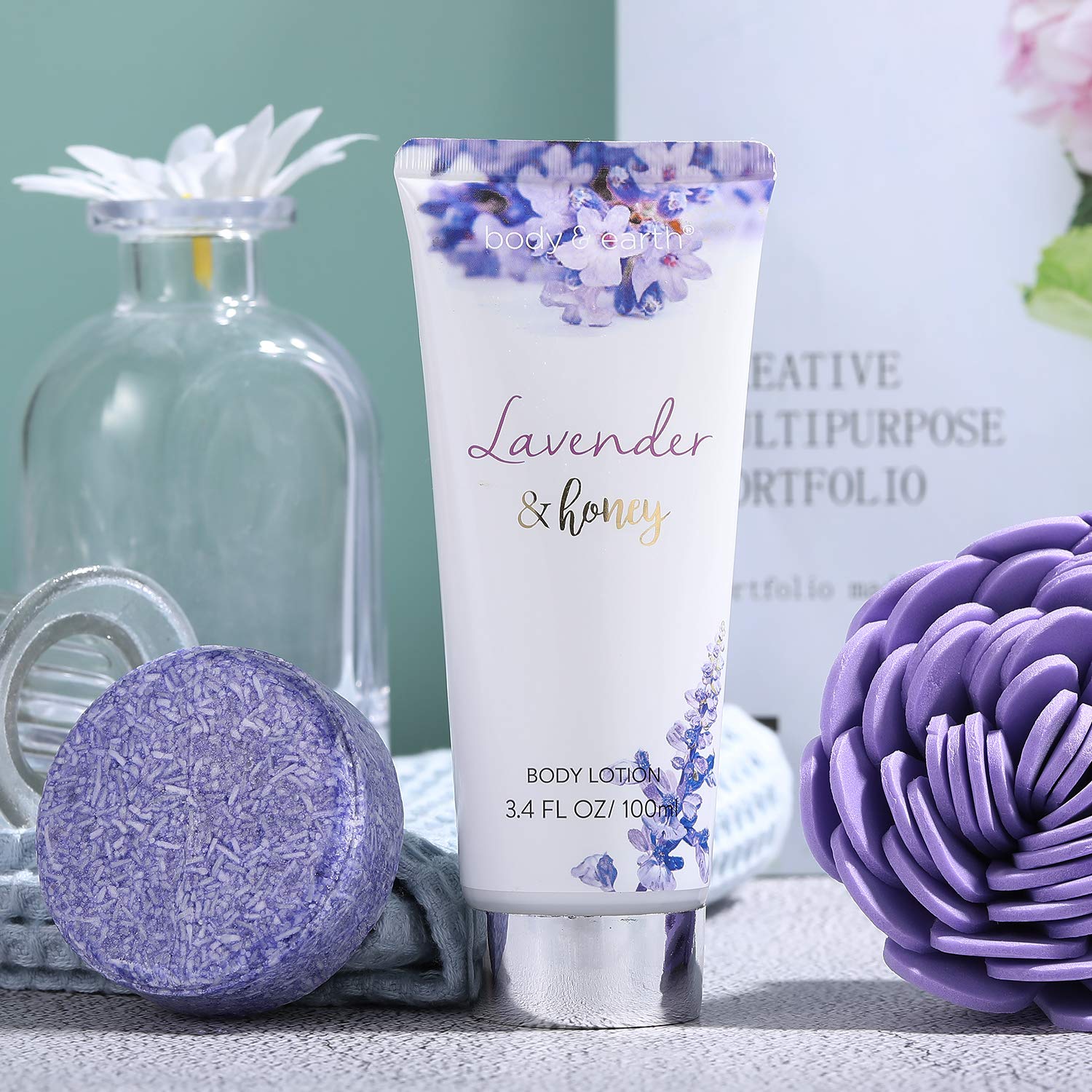Body & Earth Gift Sets Lavender & Honey Spa Bathtub Set
