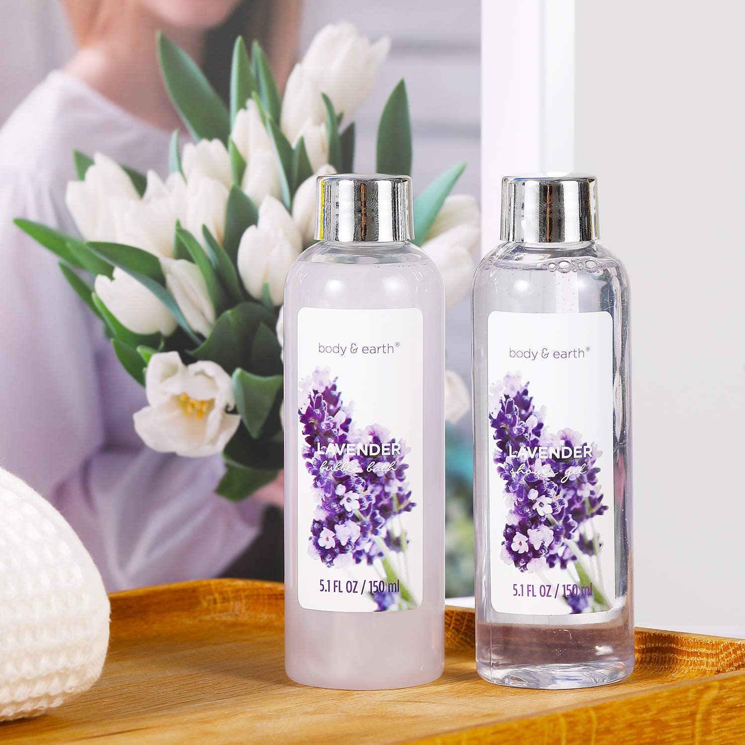 Body & Earth Gift Sets Lavender Home Spa Bathtub Gift Set