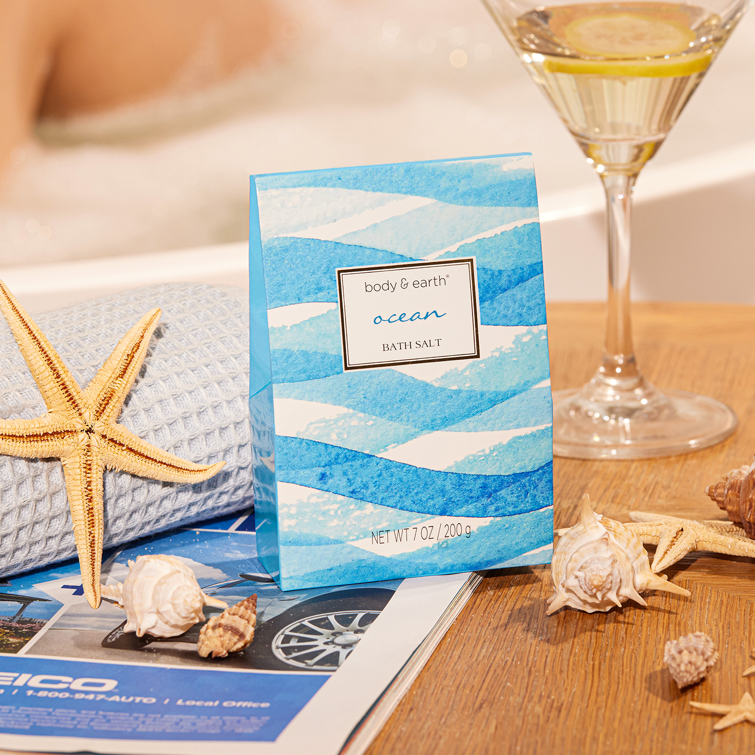 Body & Earth Gift Sets Refreshing Ocean Spa Bathtub Set