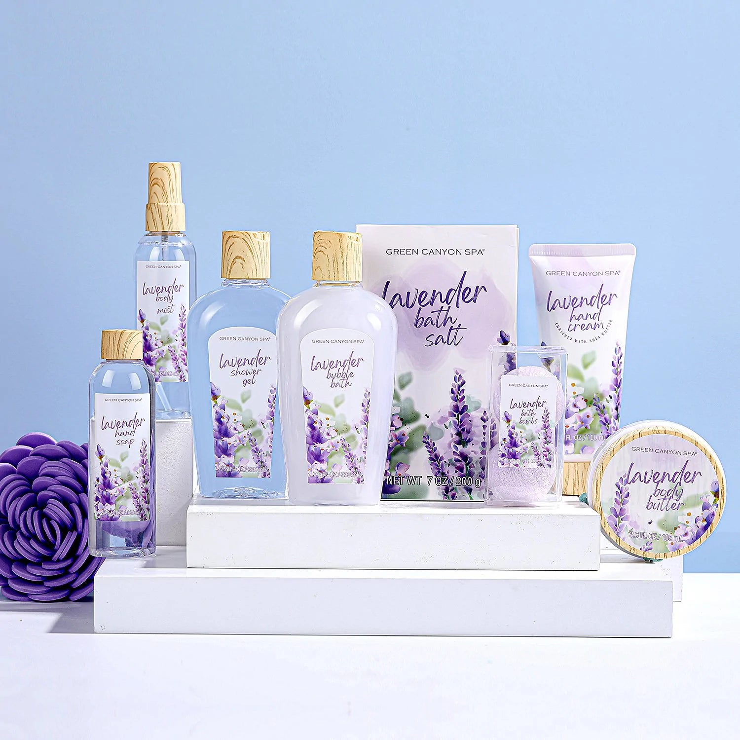 Body & Earth Inc Lavender Bath Gift Basket Set-