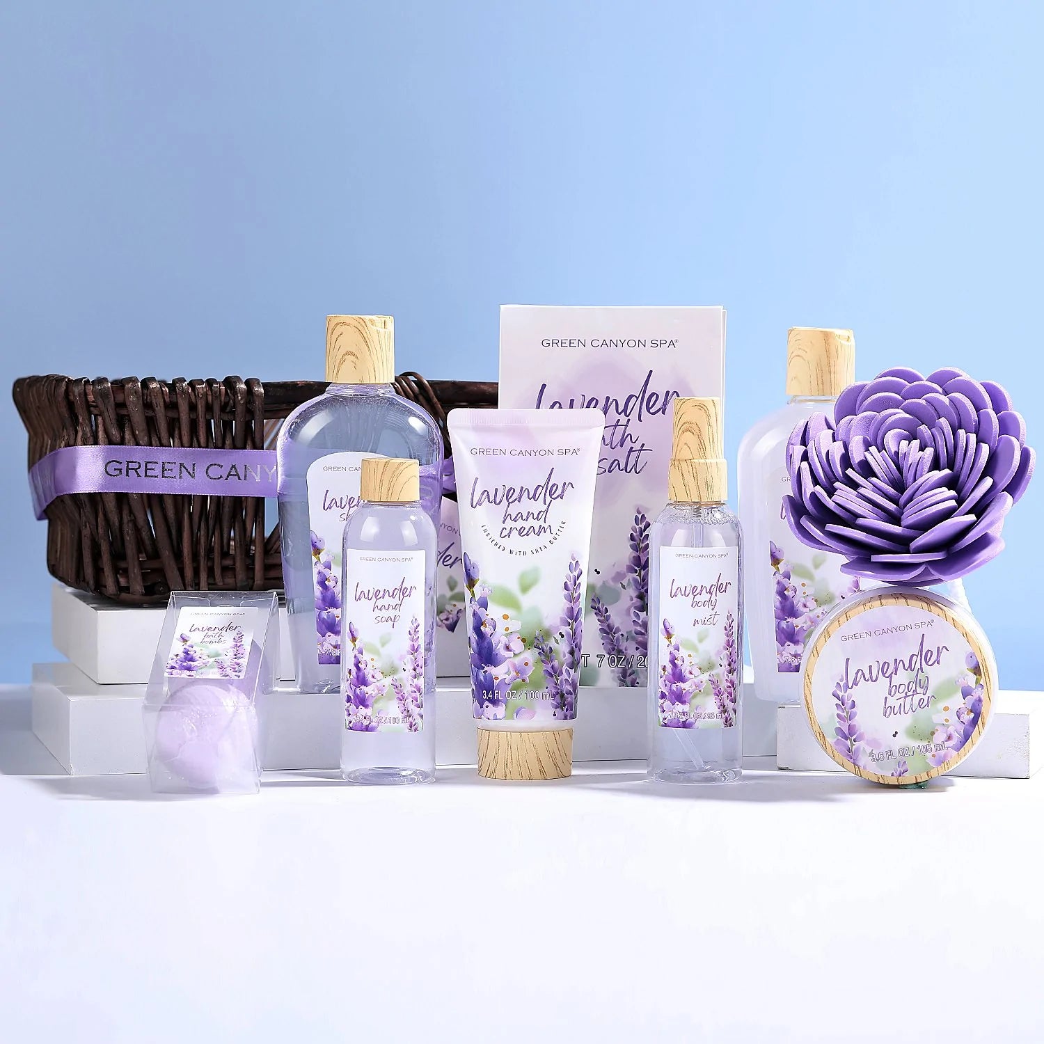 Body & Earth Inc Lavender Bath Gift Basket Set-