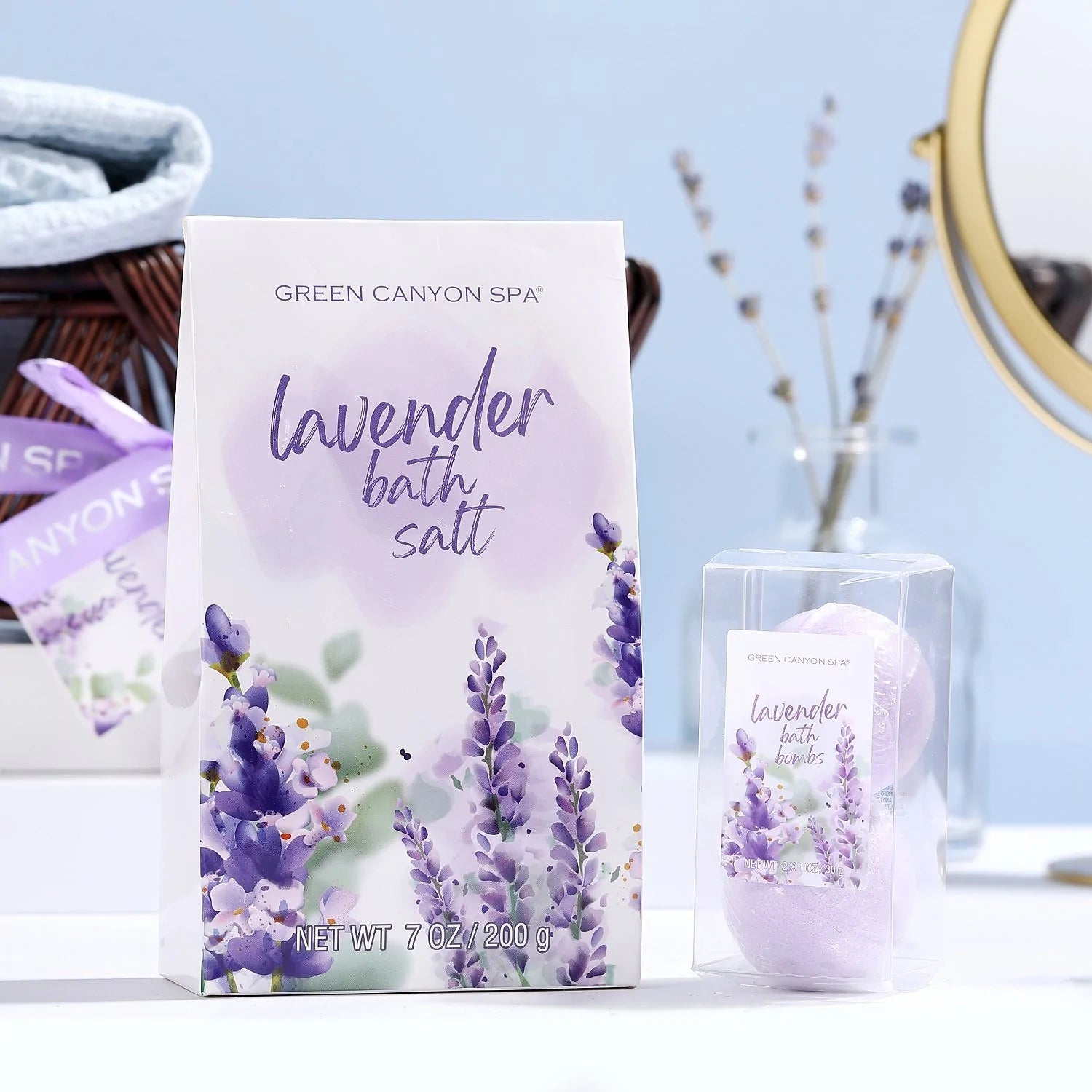 Body & Earth Inc Lavender Bath Gift Basket Set-