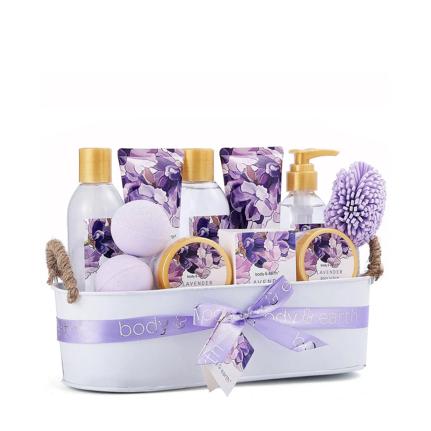 Body & Earth Inc Lavender Spa Gift Basket Set-