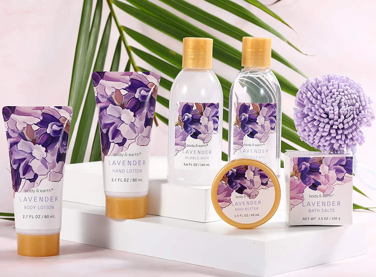 Body & Earth Inc Lavender Spa Gift Basket Set-