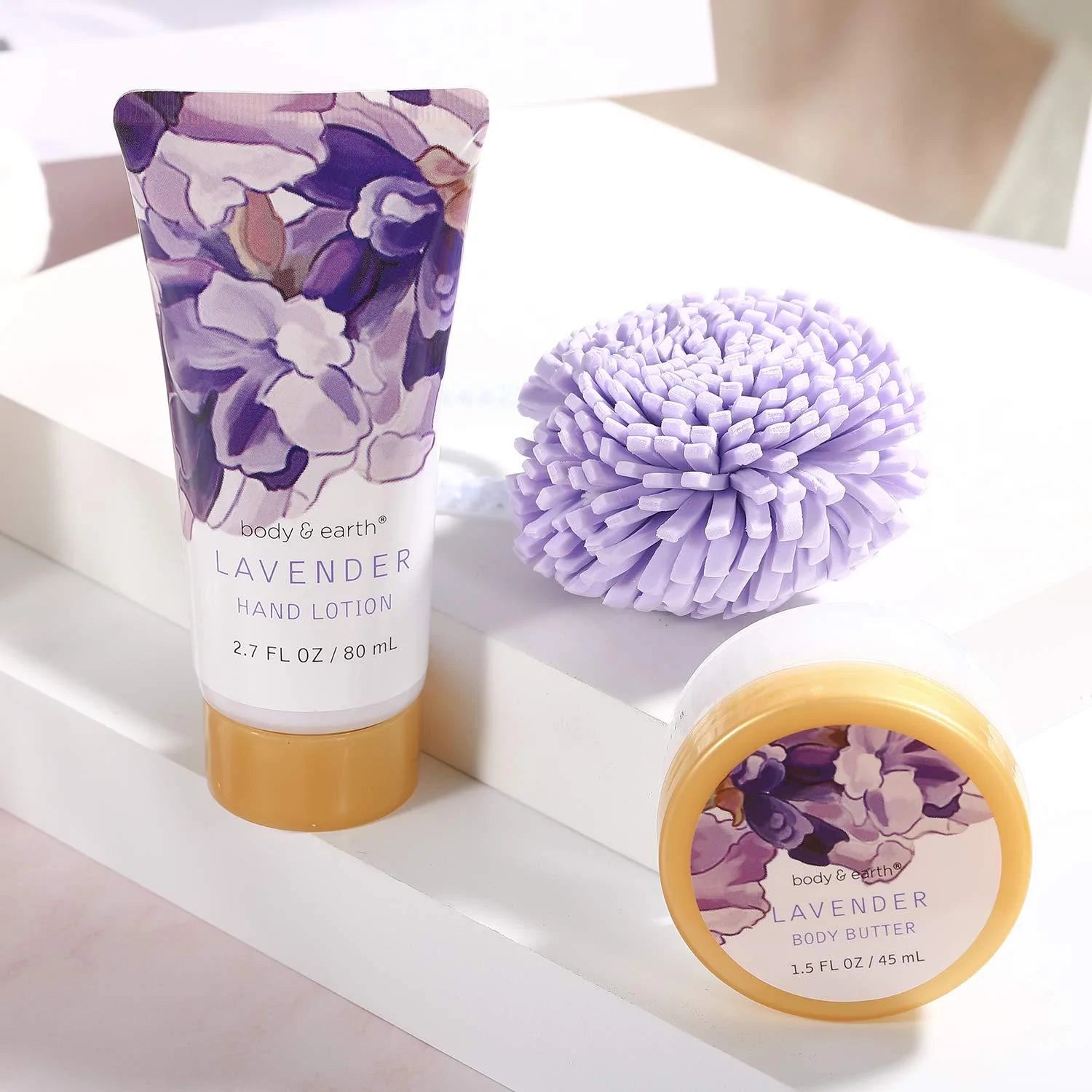 Body & Earth Inc Lavender Spa Gift Basket Set-