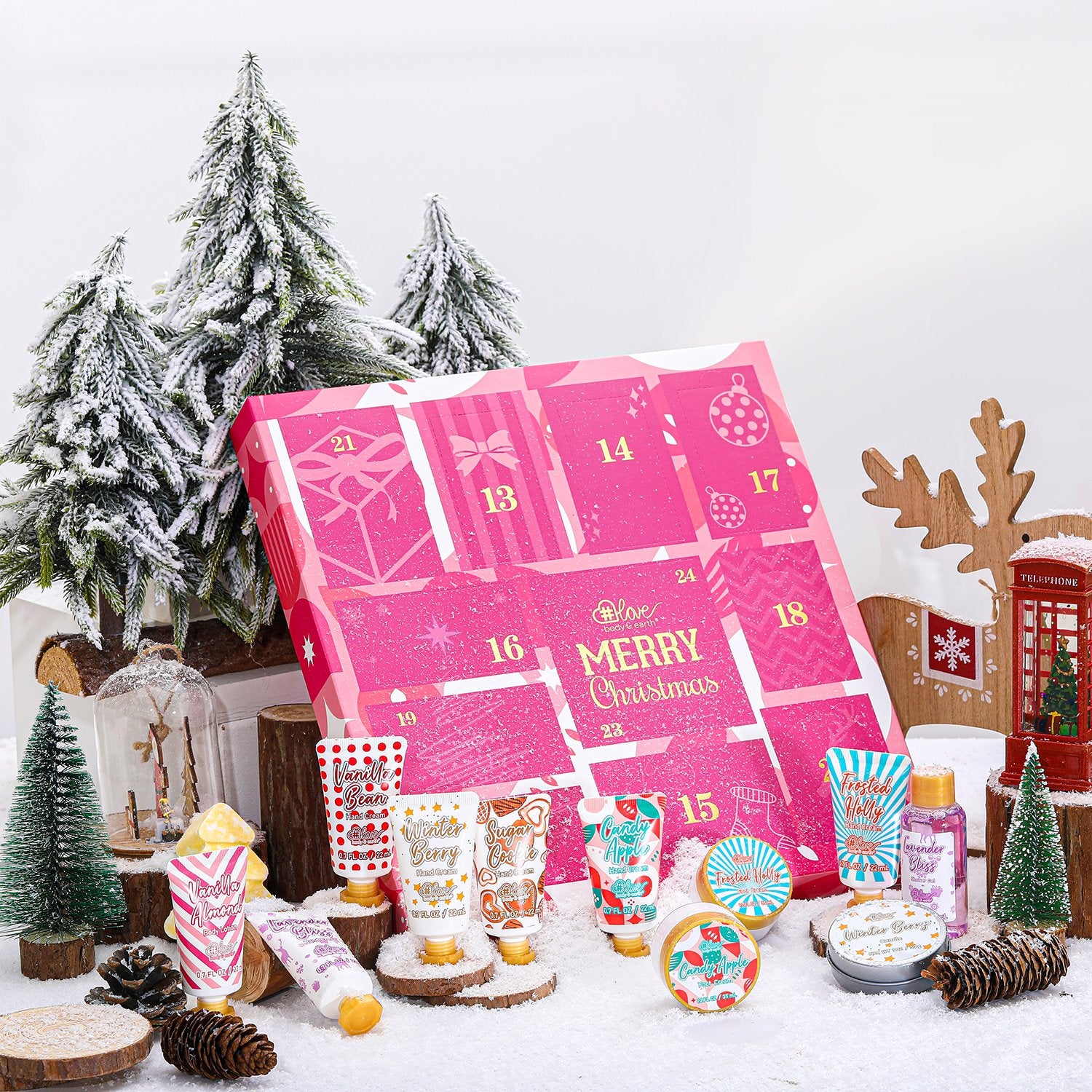 Body & Earth Love Gift Sets 12pcs Bath Set Advent Calendar