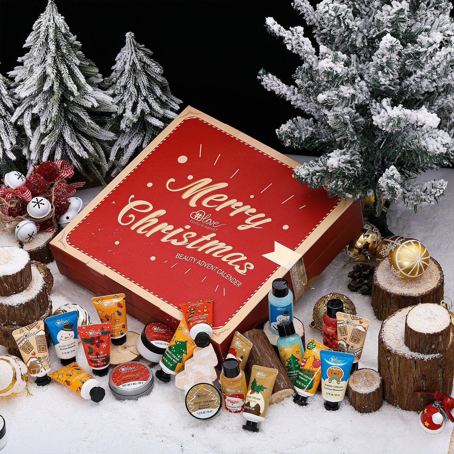 Body & Earth Love Gift Sets 24pcs Bath Set Advent Calendar