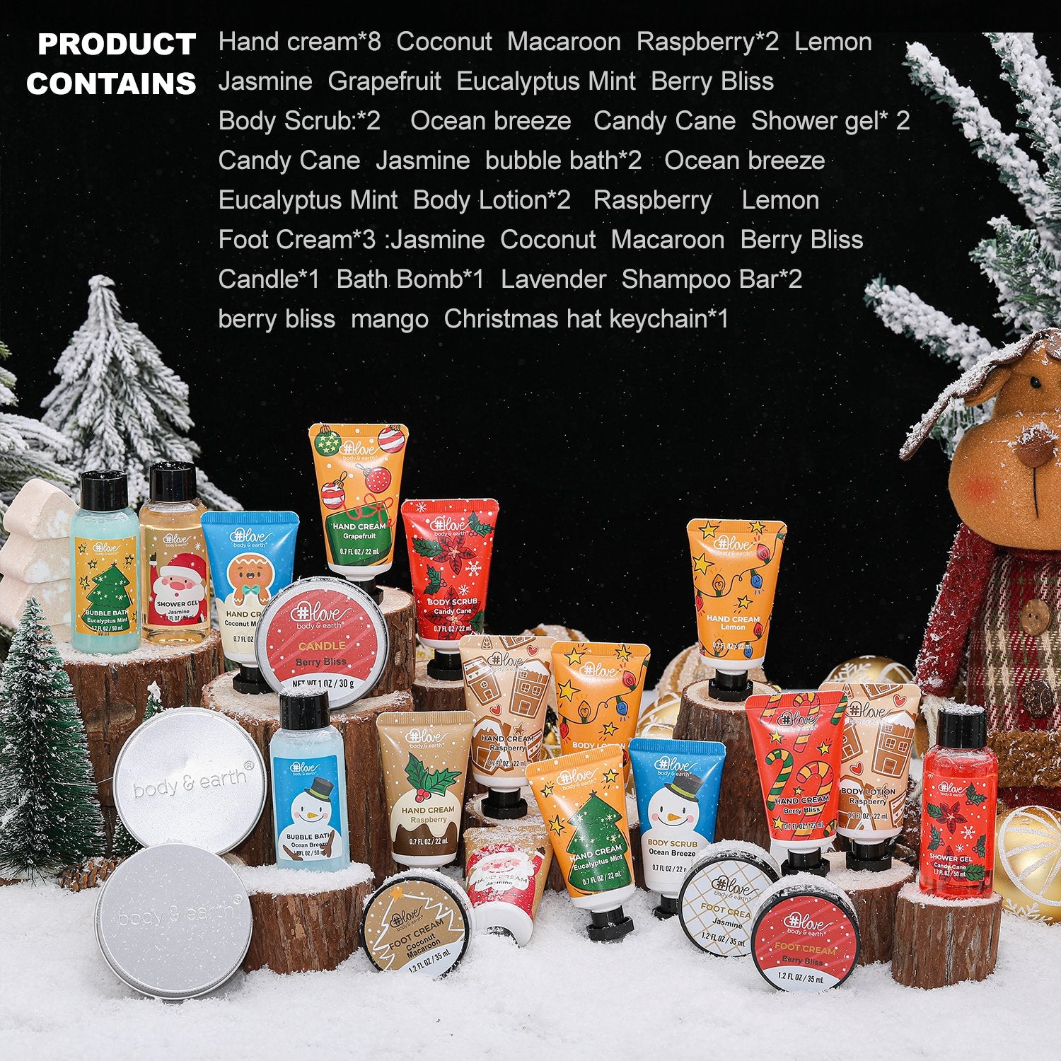 Body & Earth Love Gift Sets 24pcs Bath Set Advent Calendar