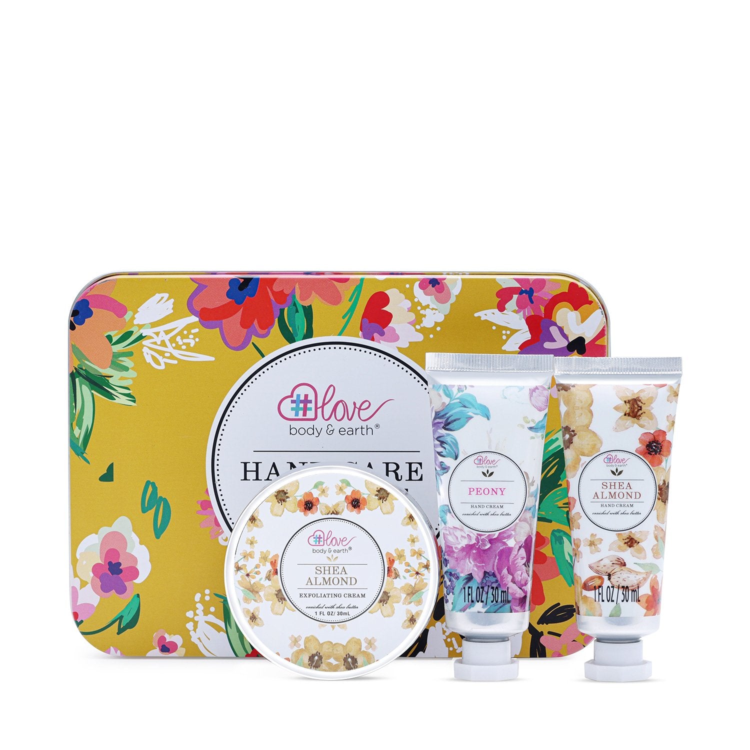 Body & Earth Love Gift Sets Shea Almond & Peony Hand Care Trio