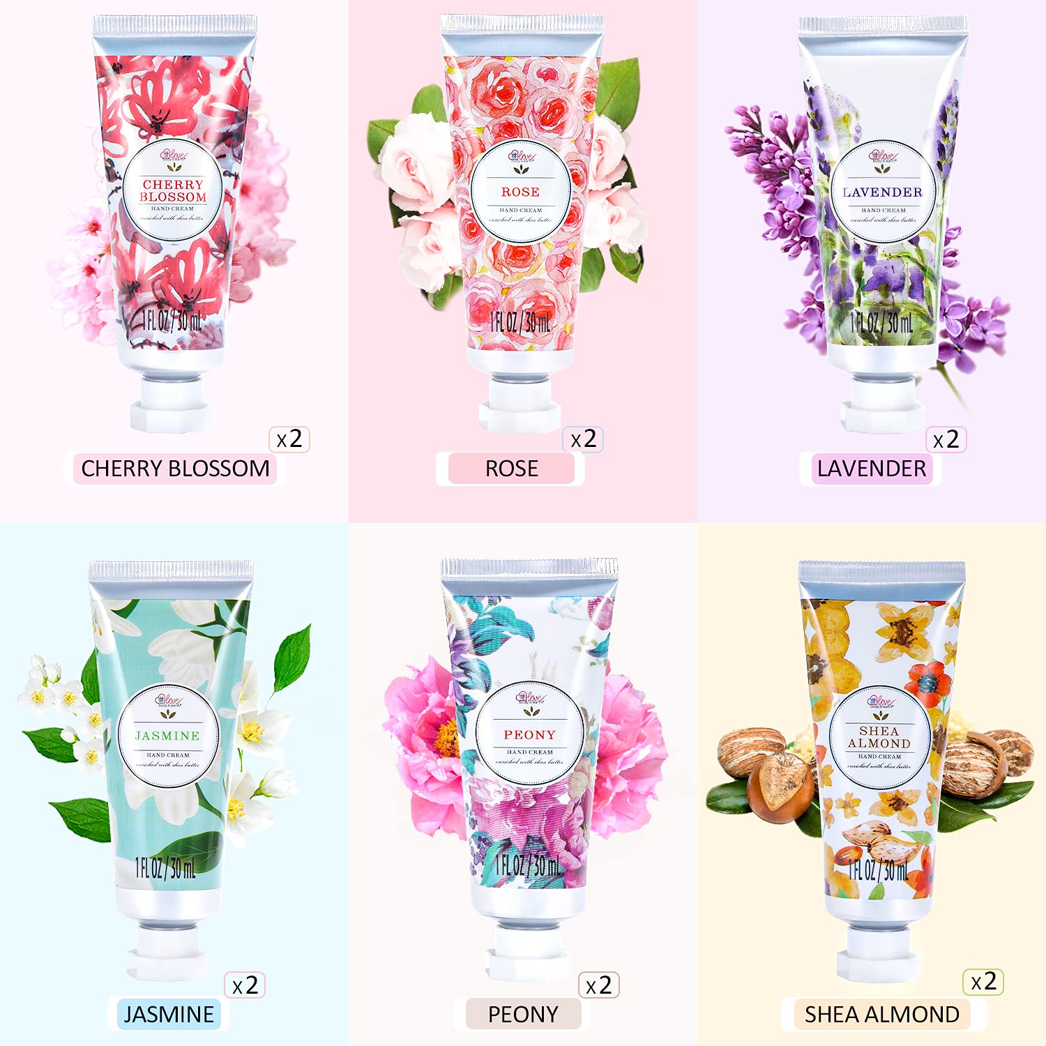 Body & Earth Love Gift Sets Travel-size Hand Lotion Set 12pcs