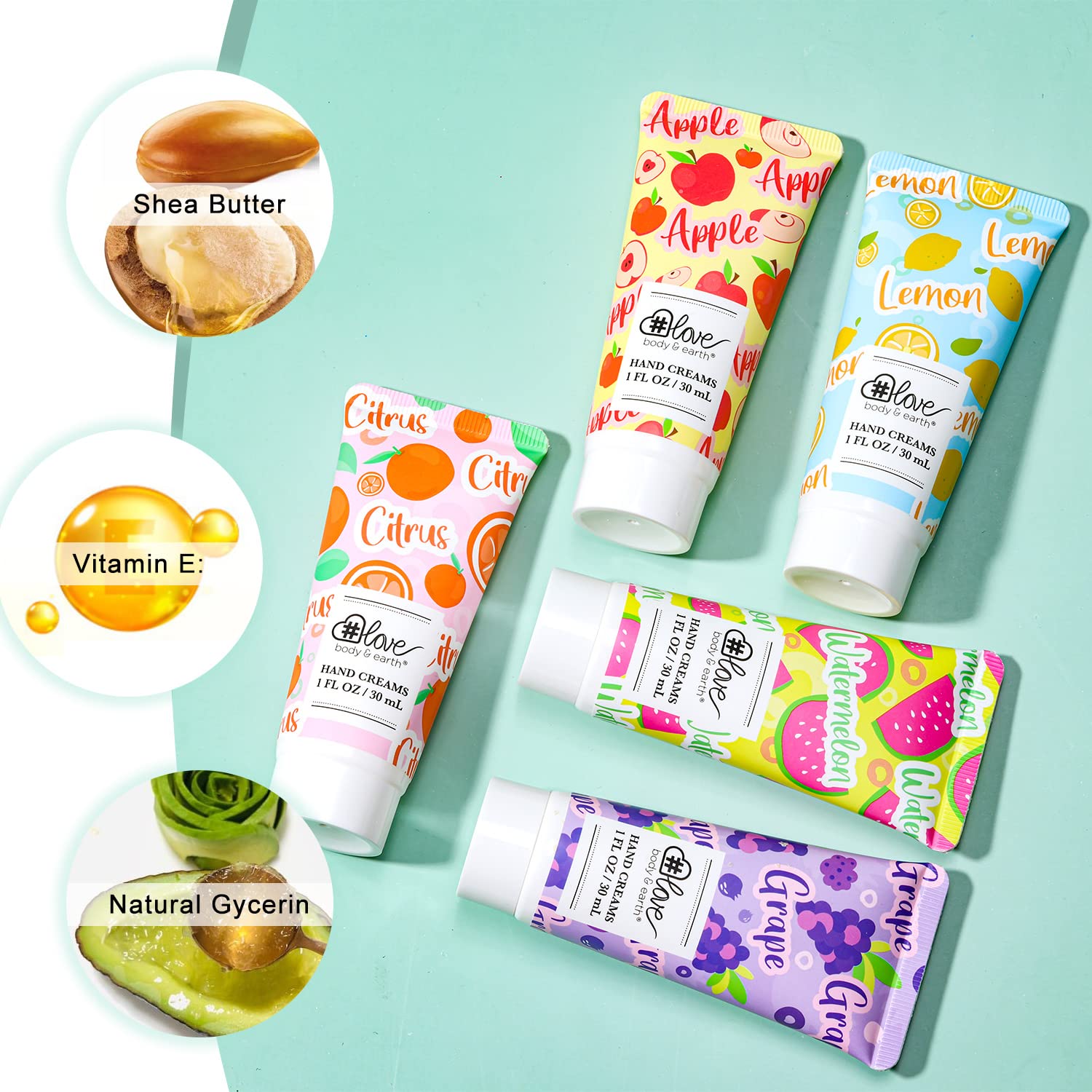 Body & Earth Love Hand Cream 6pcs Travel Moisturizing Hand Cream Set