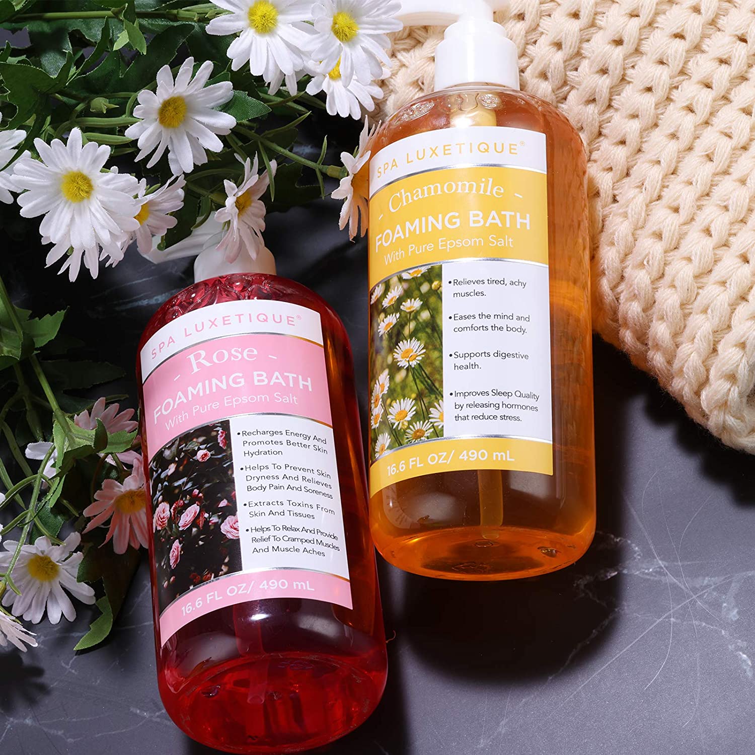 Spa Luxetique Foam Bath Rose and Chamomile Foaming Bath
