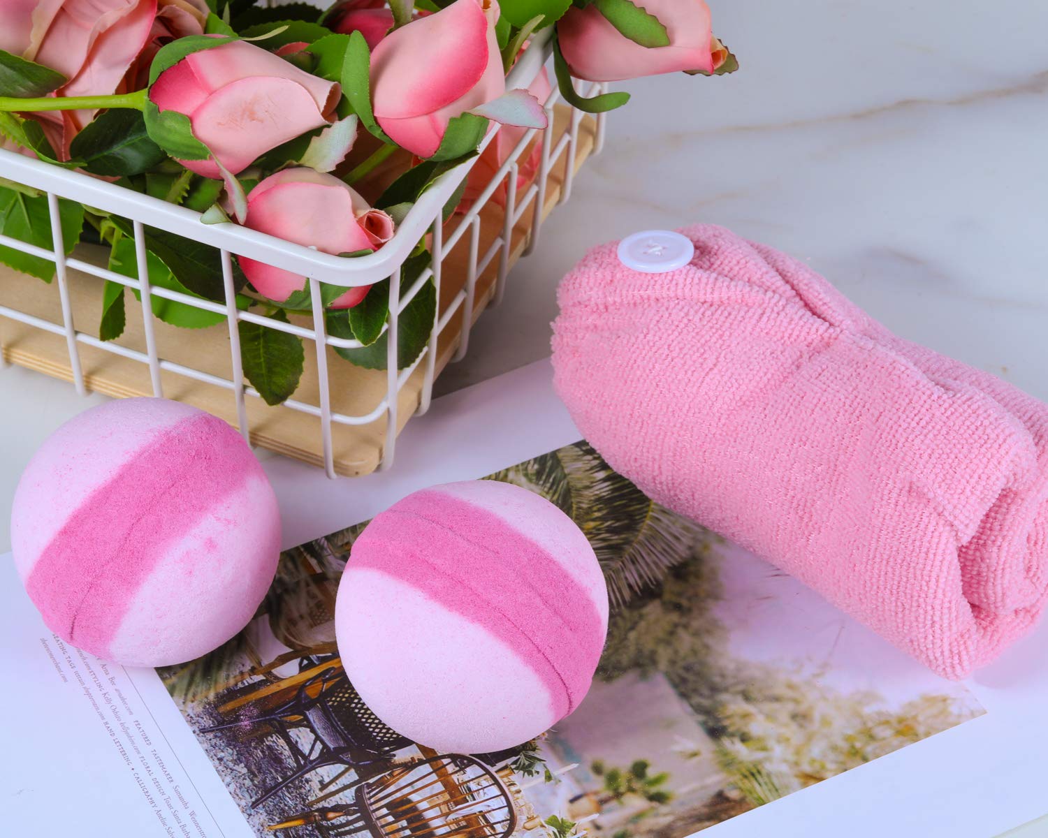 Spa Luxetique Gift Sets Rose Fashion Bath Set Tote
